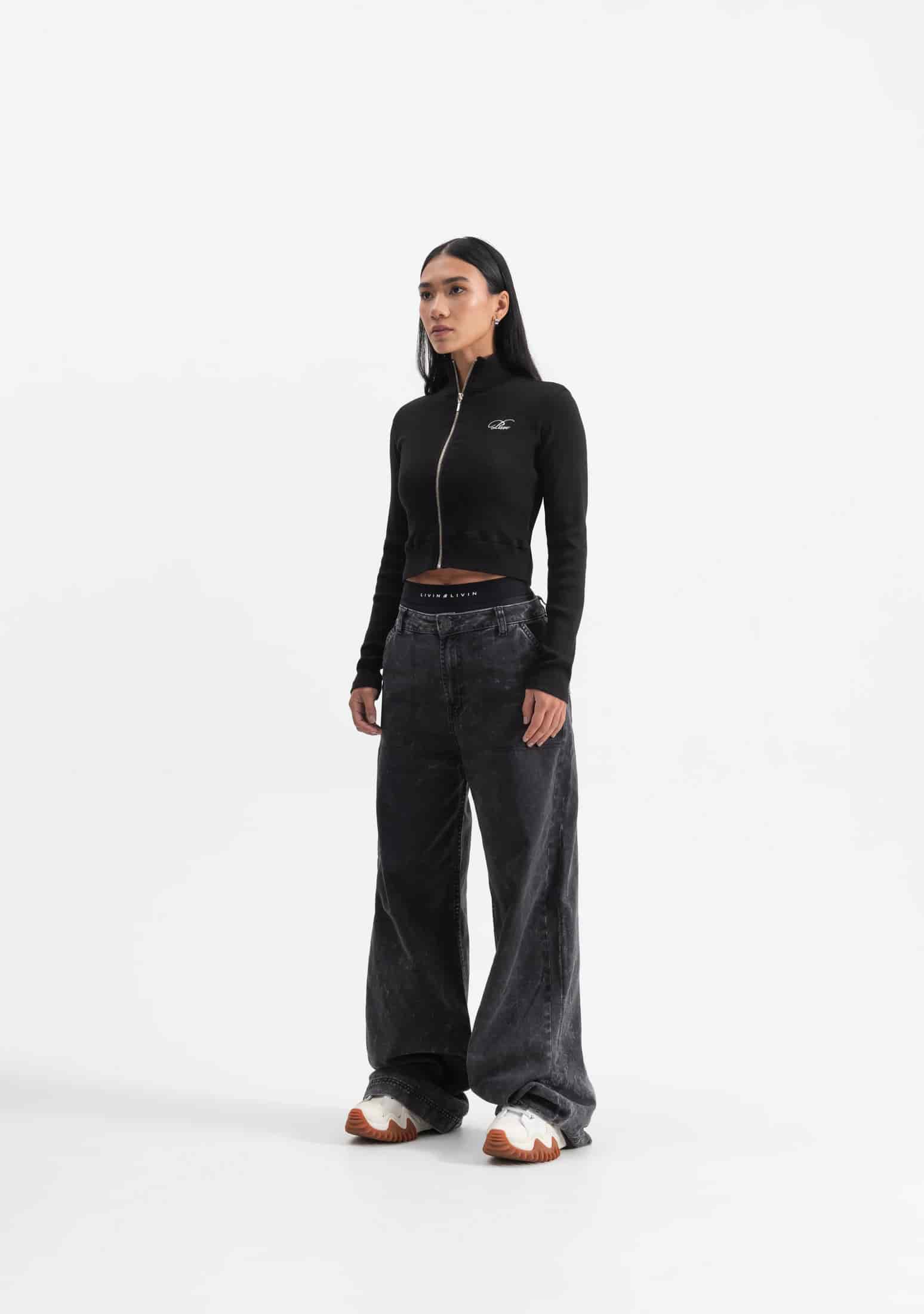 Knockout Woman Black Zip Jacket - miniatura 5