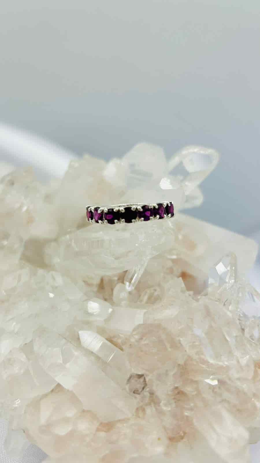 Anillo Multipiedra Granate oscuro - miniatura 1