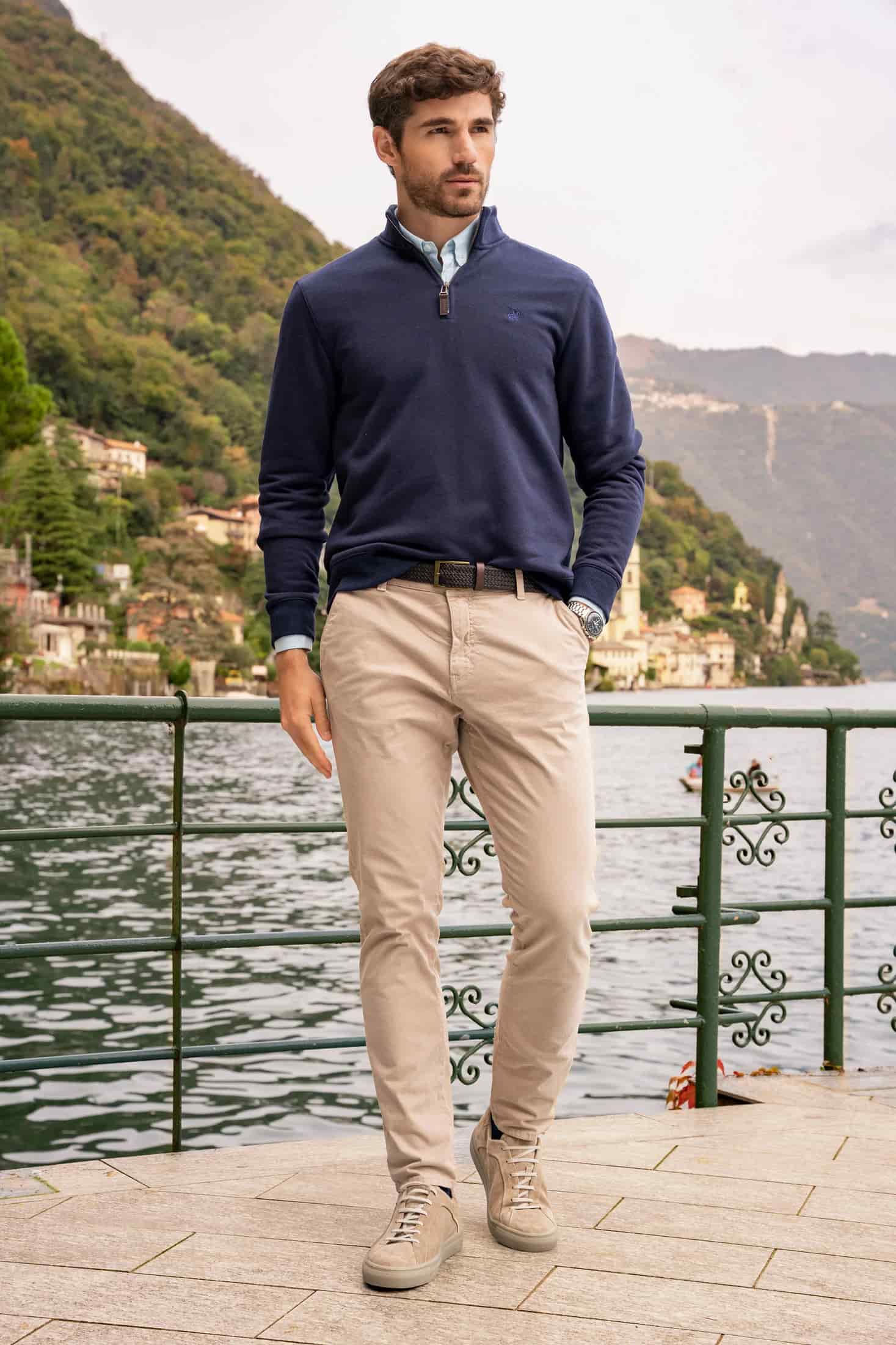 Suéter Halfzip Varenna Hombre Azul Oscuro - miniatura 4