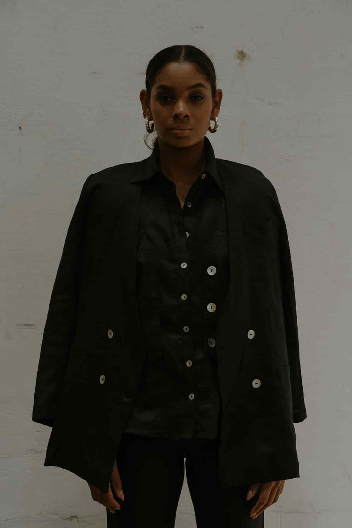 ELVAN BLAZER BLACK - miniatura 1