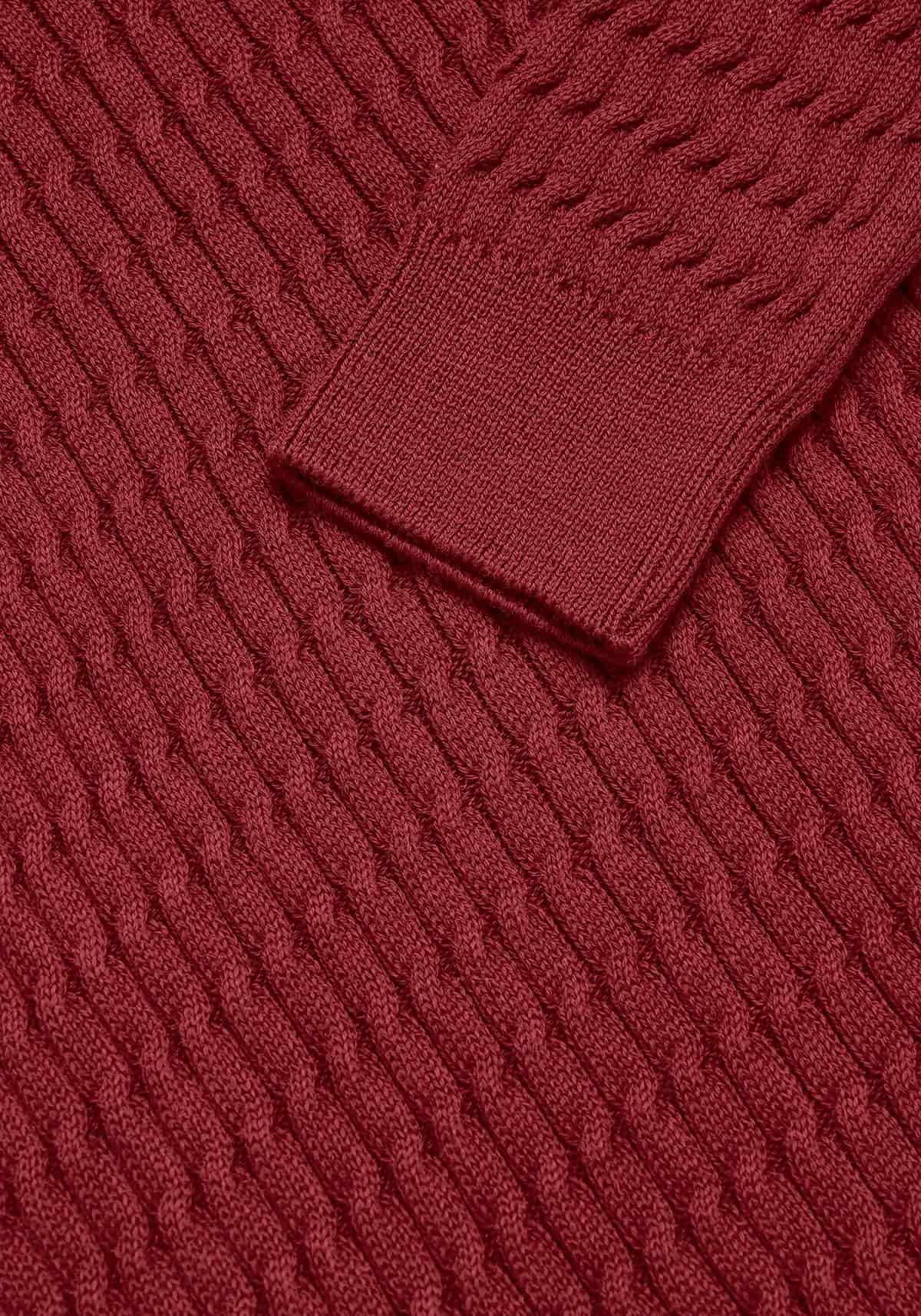 Saco Trenzado Half Zip Algodón Vino - miniatura 15