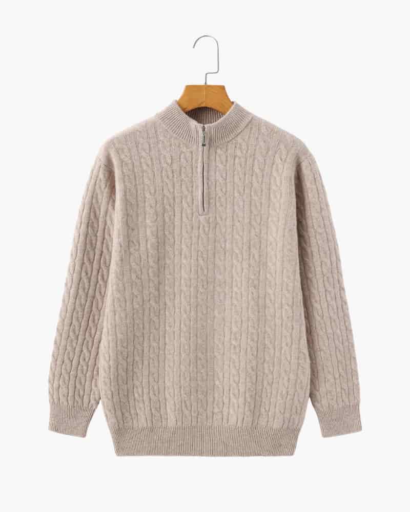 100% Cashmere Woven Half Zip - miniatura 3