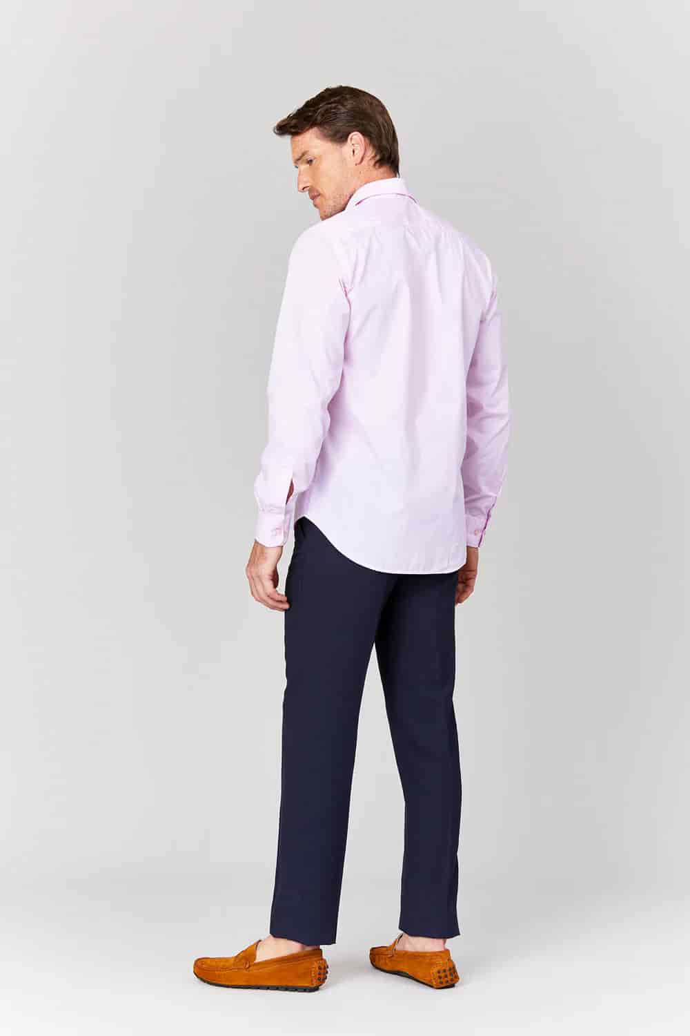 Men's cotton shirt pink muslin - miniatura 5