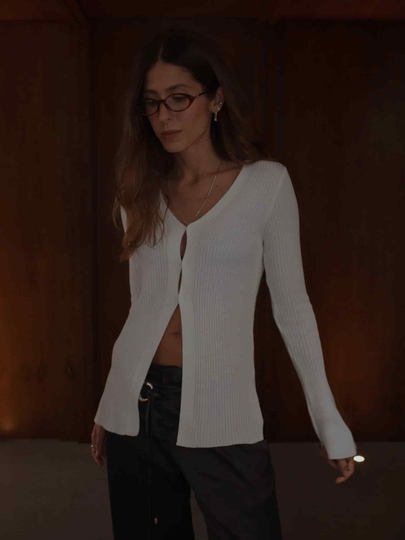 NOT SO MODEST CARDIGAN - SOFT WHITE - miniatura 1