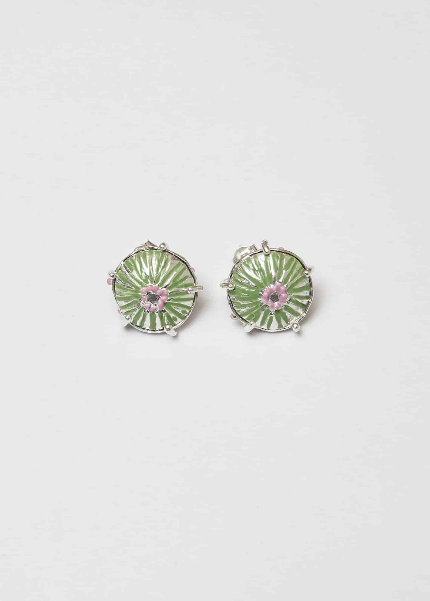 Aretes midi sombrerito pistacho lila - miniatura 6