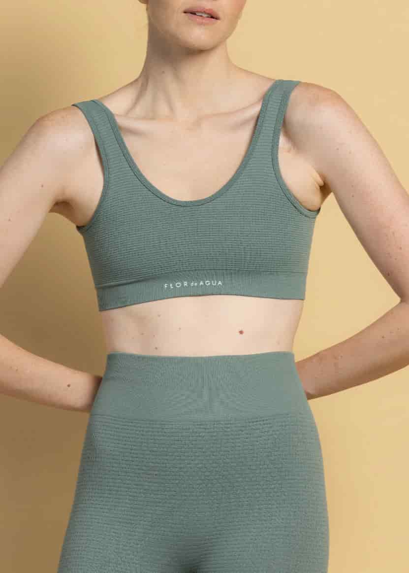 Set Top Box Legging Waffle Verde - miniatura 2