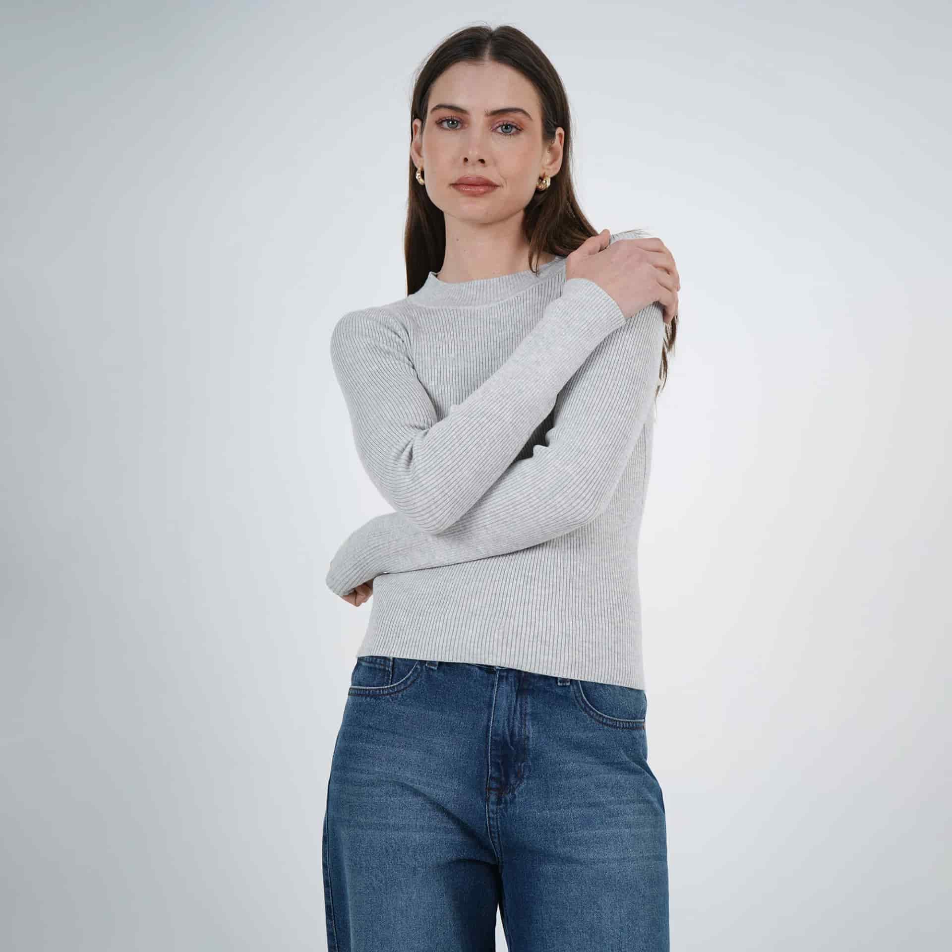 Sweater Cuello V Manga Larga - miniatura 11