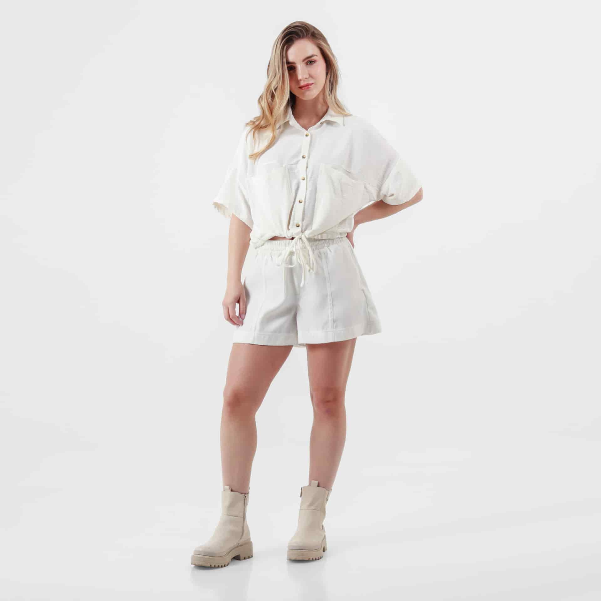 Blusa Cuello Camisero Manga Corta - miniatura 2