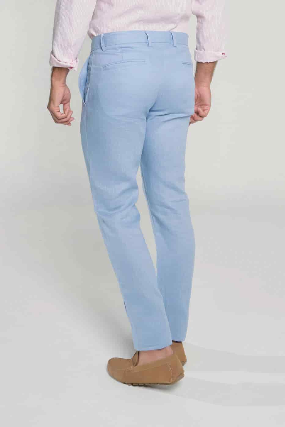 Pantalón Slim Lino Cool Blue - miniatura 3