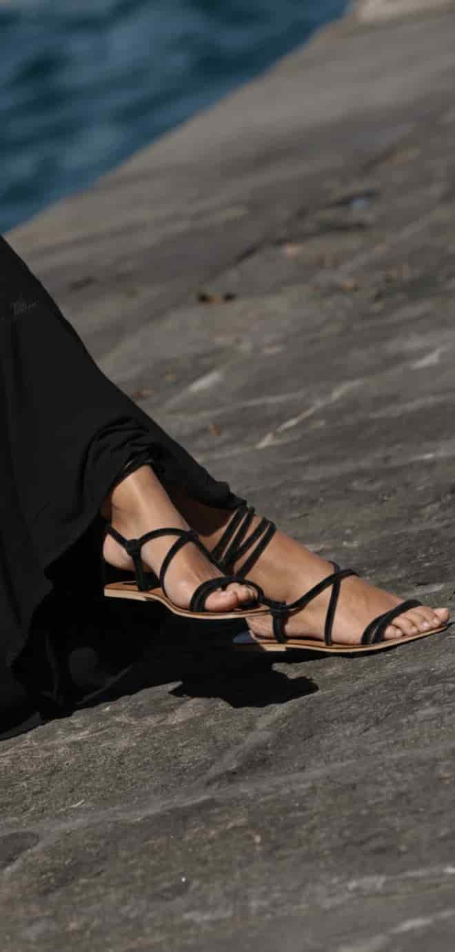 Black Lace up Sandals - miniatura 2