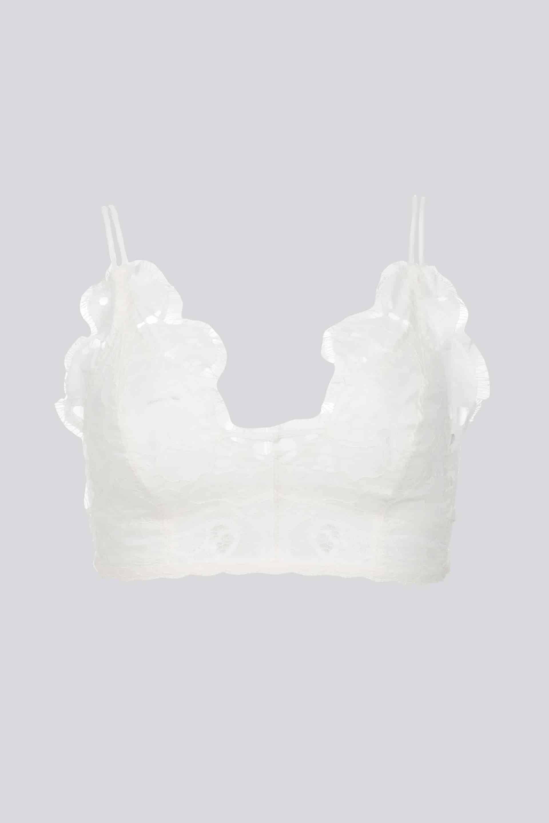 BRALETTE SIN ARO ELLIPSE ENCAJE ALGODÓN CRUDO - miniatura 2