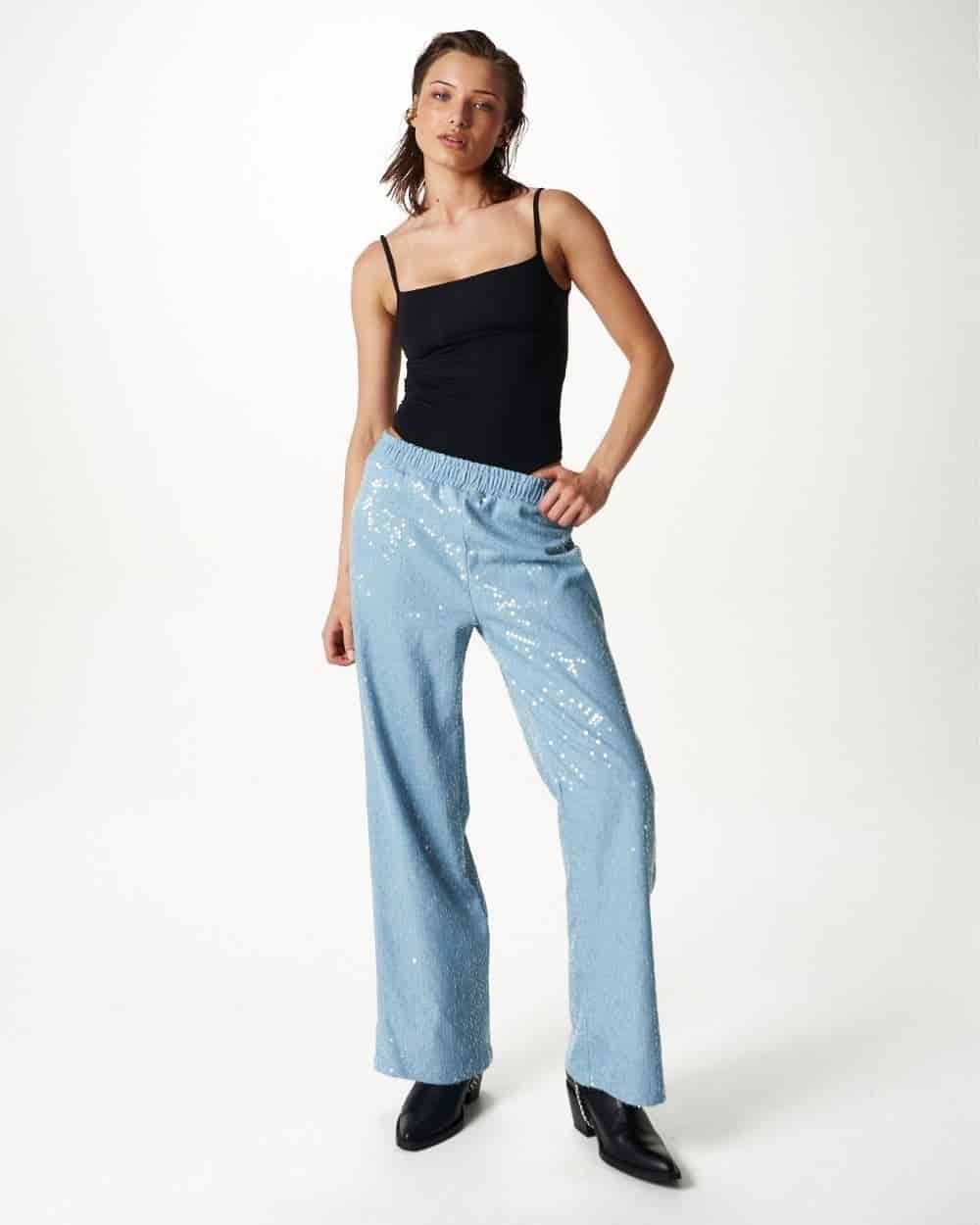 DENIM GLITTER PANTS - miniatura 3