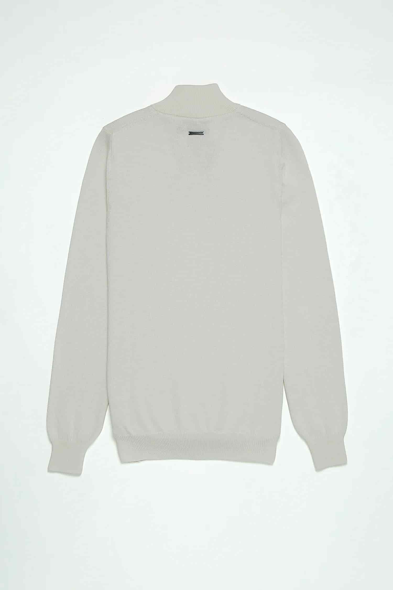 Saco Half Zip Algodón Crema - miniatura 4
