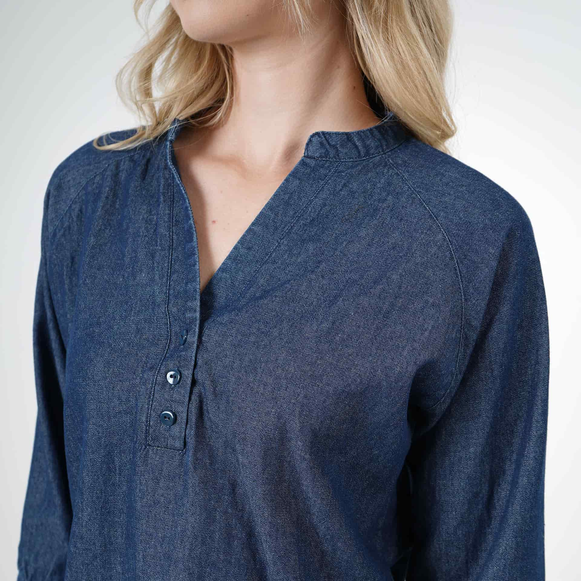 Blusa Cuello En V Manga 3/Cuartos - miniatura 2