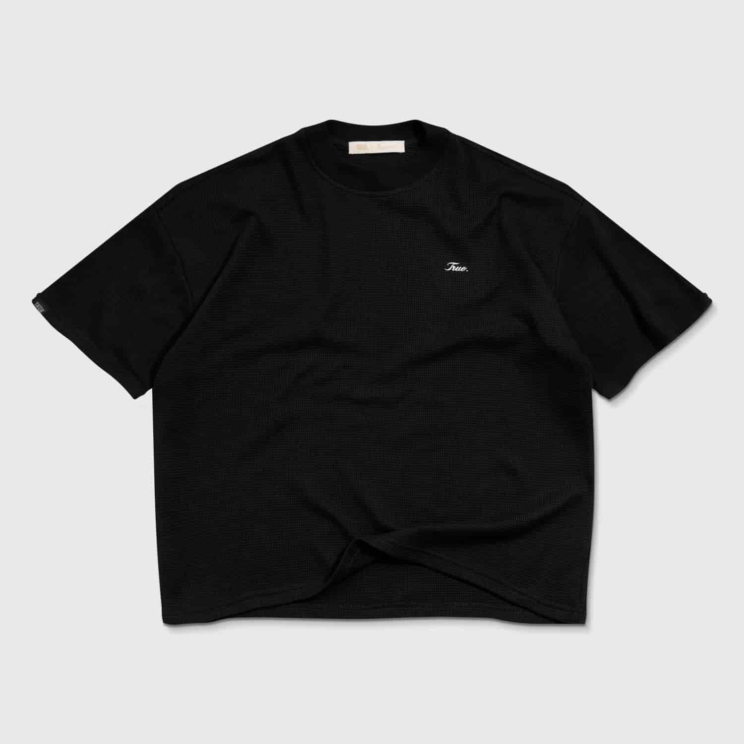 Textured Boxy Tee - Black - miniatura 1