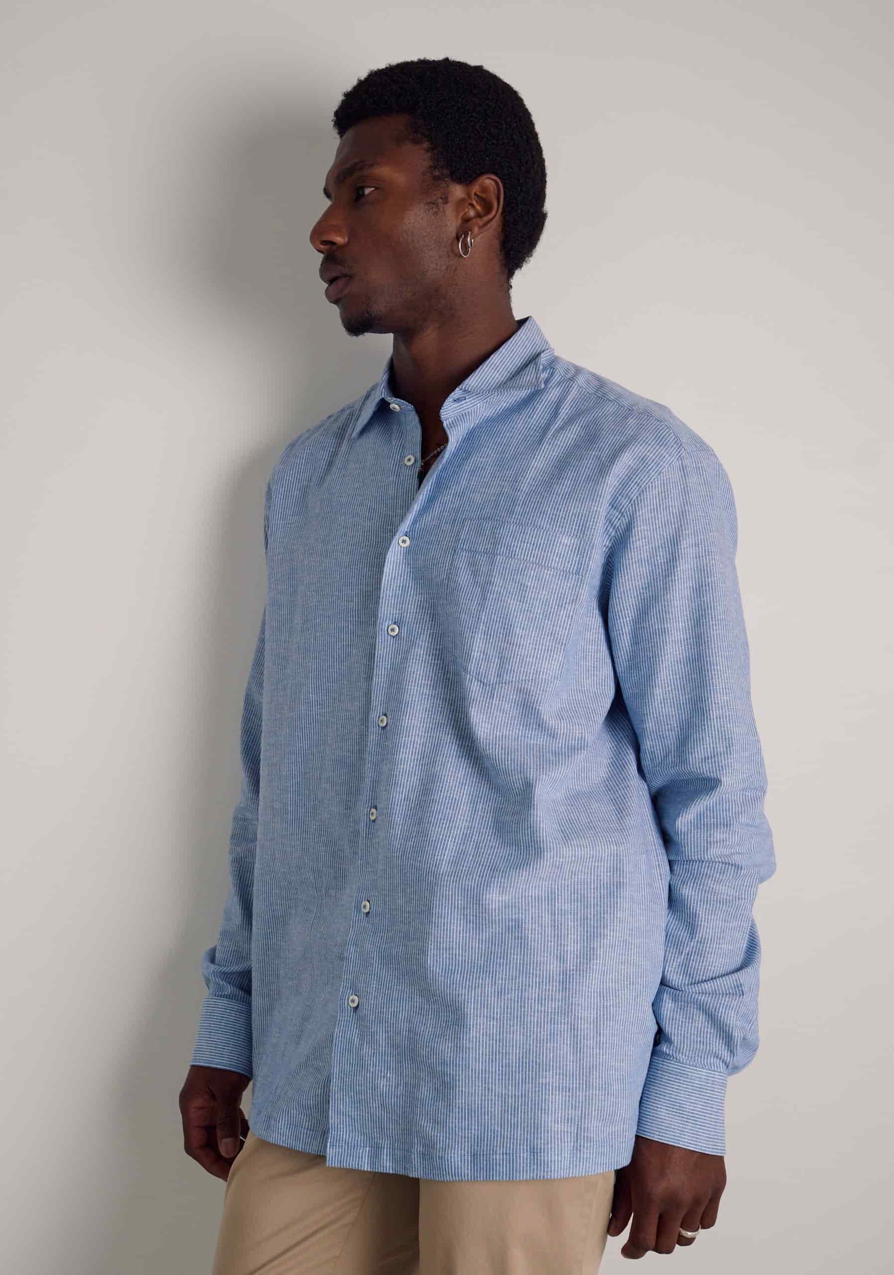 Camisa H CI Jamaica Rayas Delg Azul Medio - miniatura 2