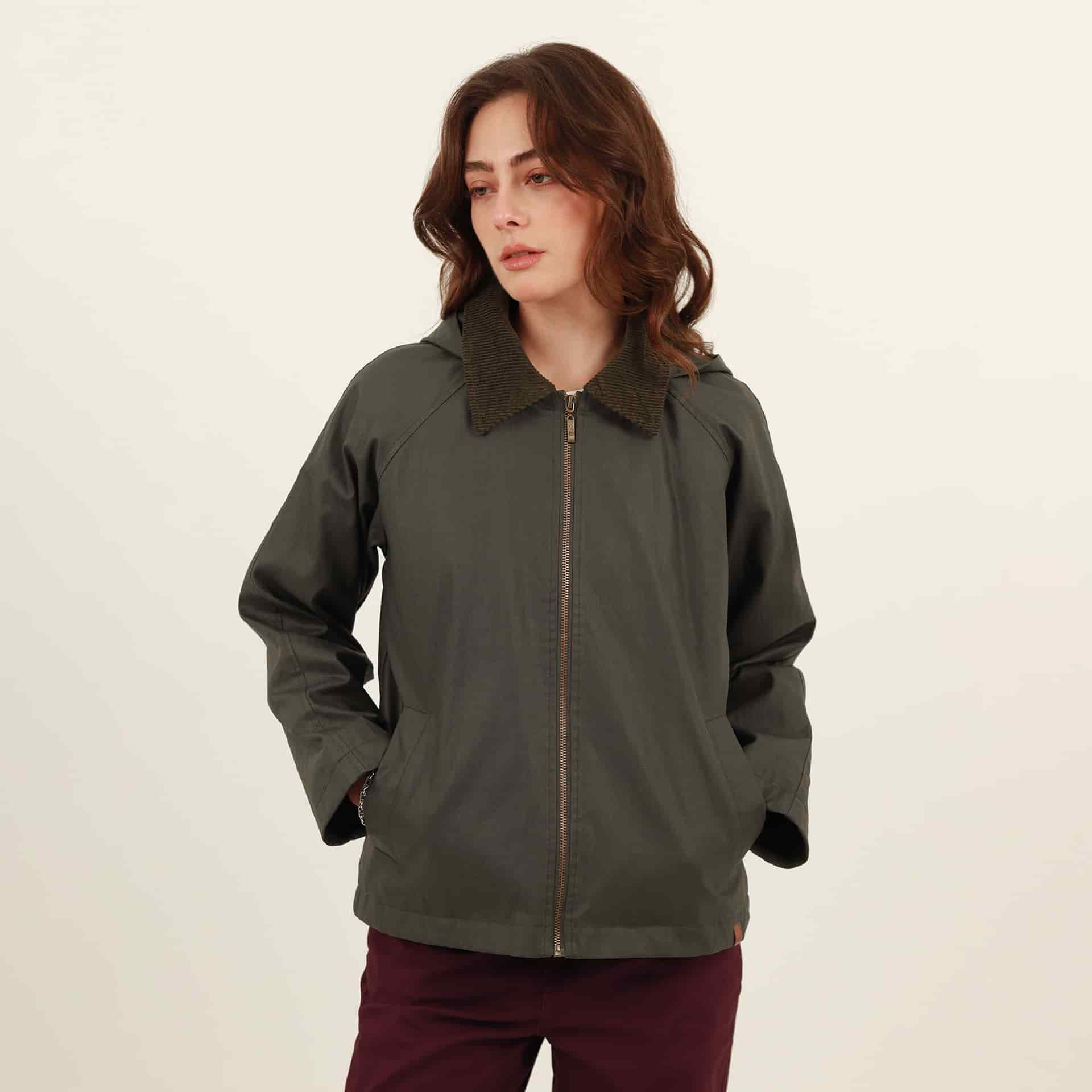 Chaqueta cazadora cuello solapa con capucha - miniatura 3