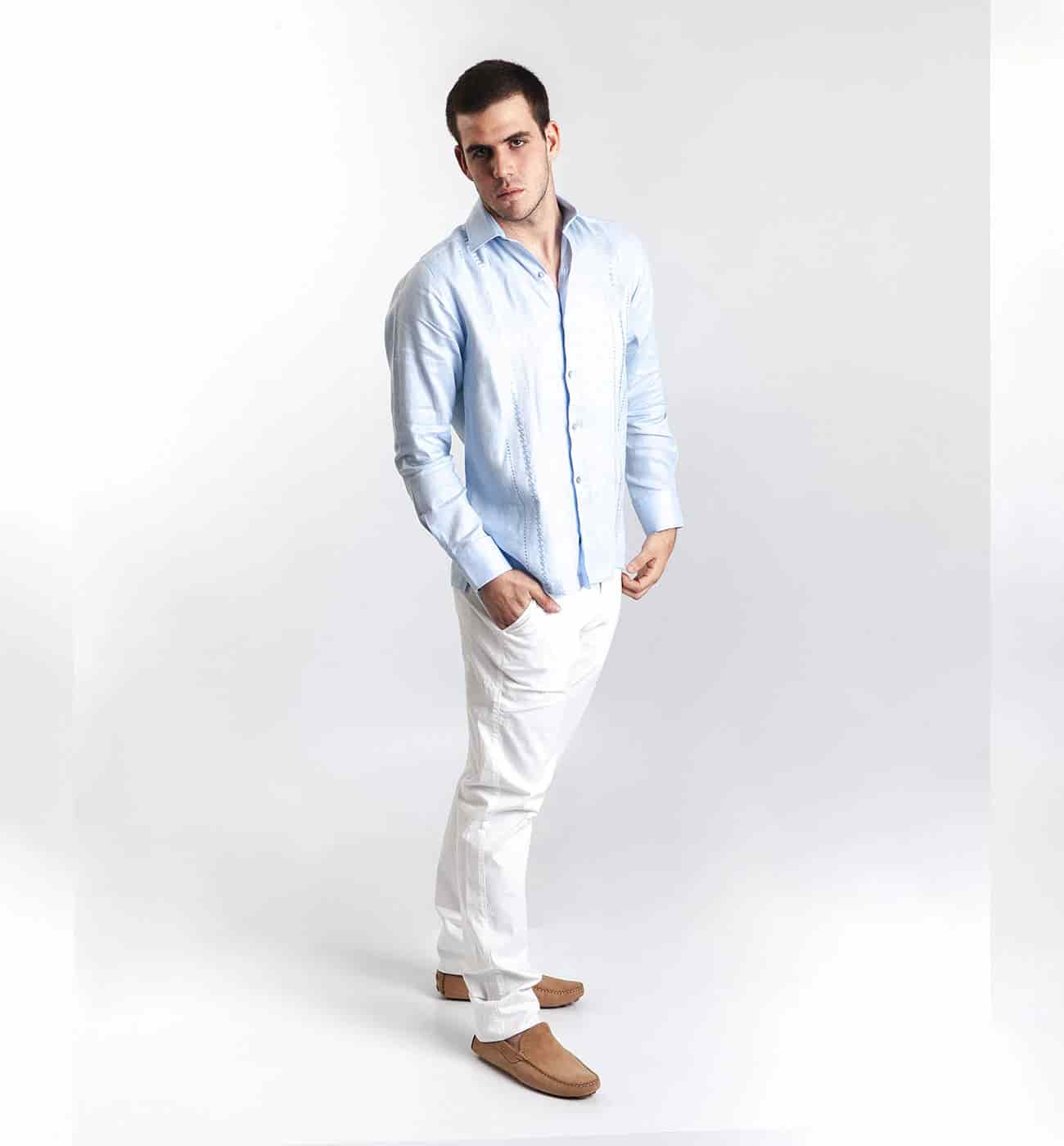 Guayabera Azul Claro - miniatura 2