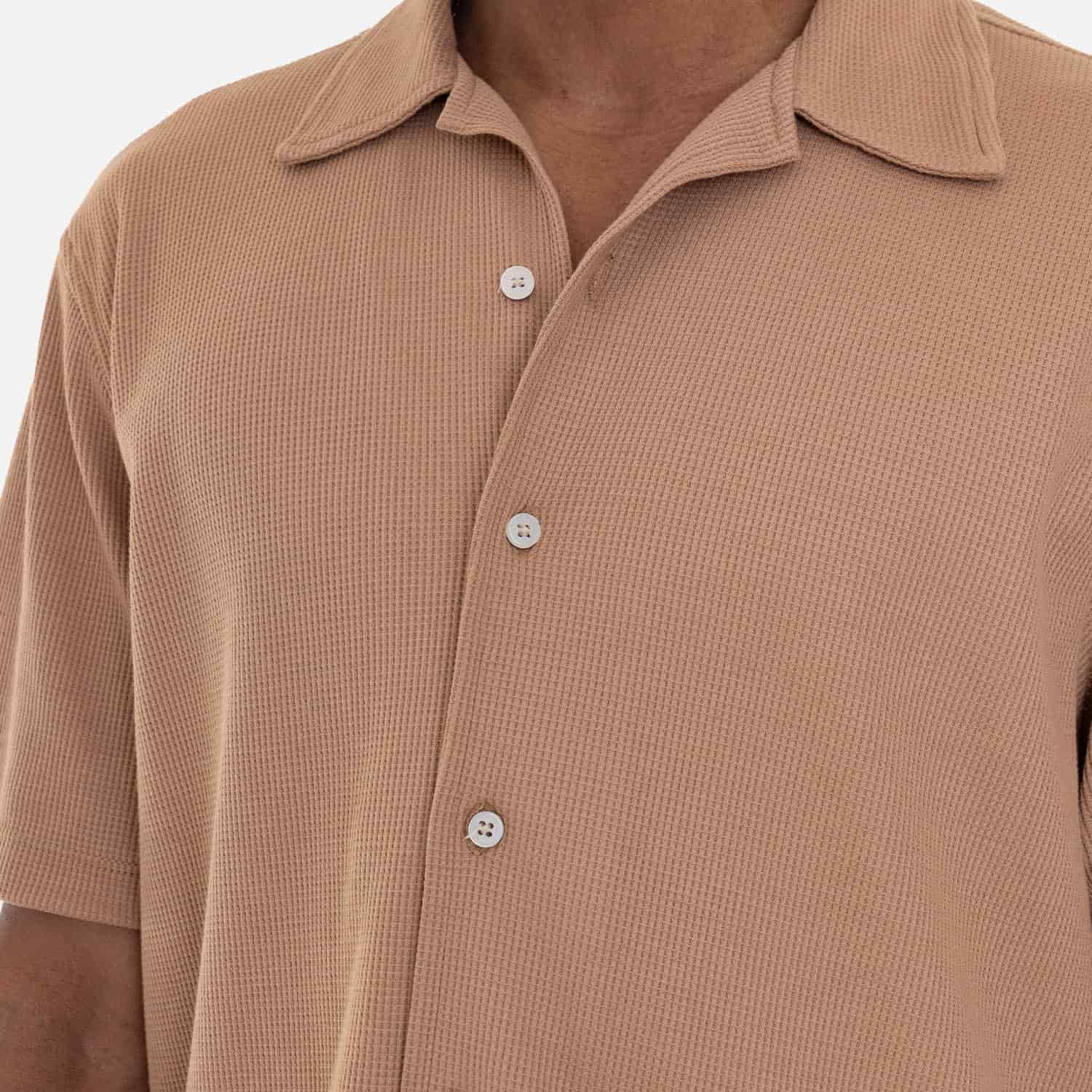 Relaxed Short Sleeve Shirt Mocca - miniatura 3