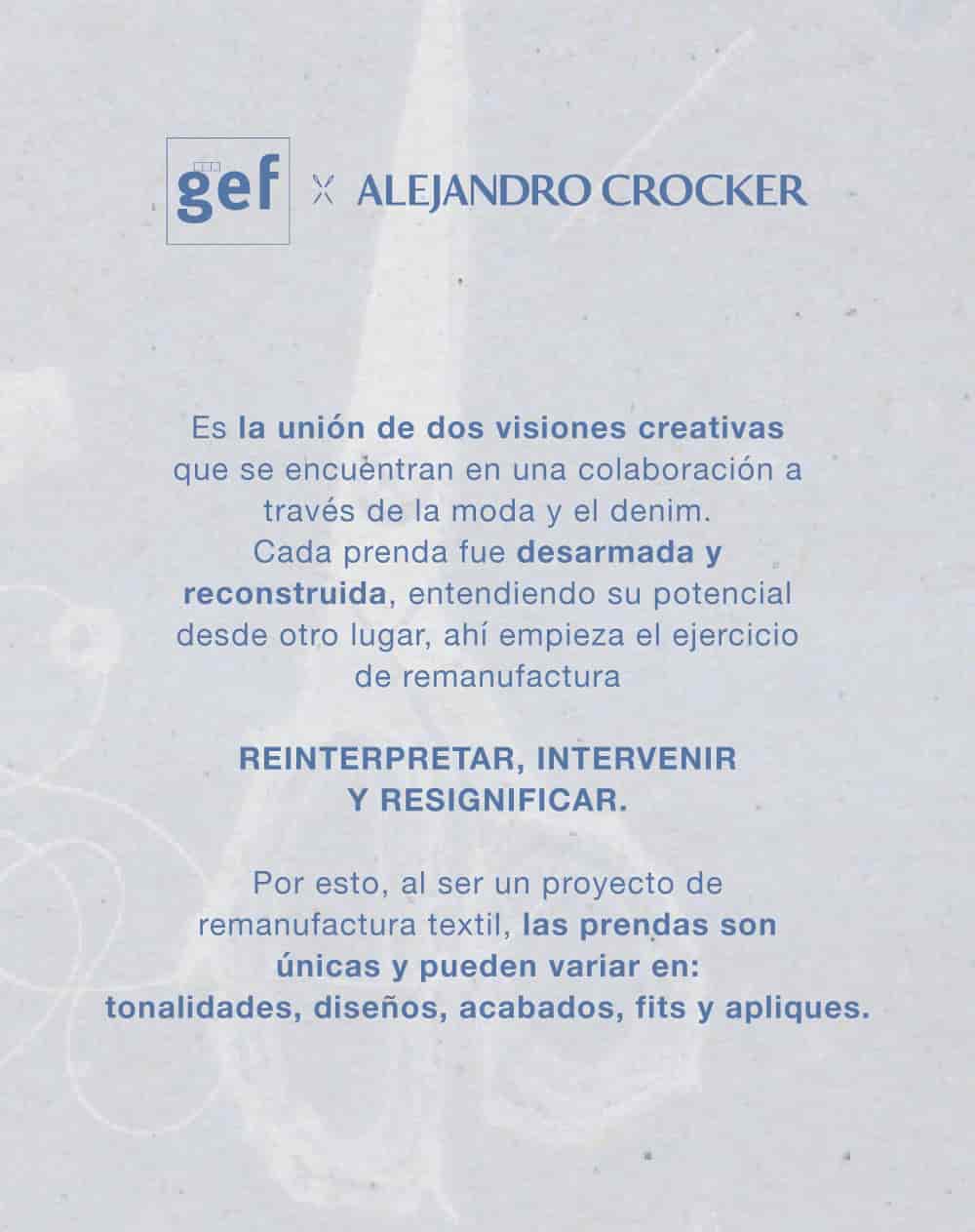 Tote bag denim maxi remanufacturado Gef x Alejandro Crocker mujer - miniatura 3