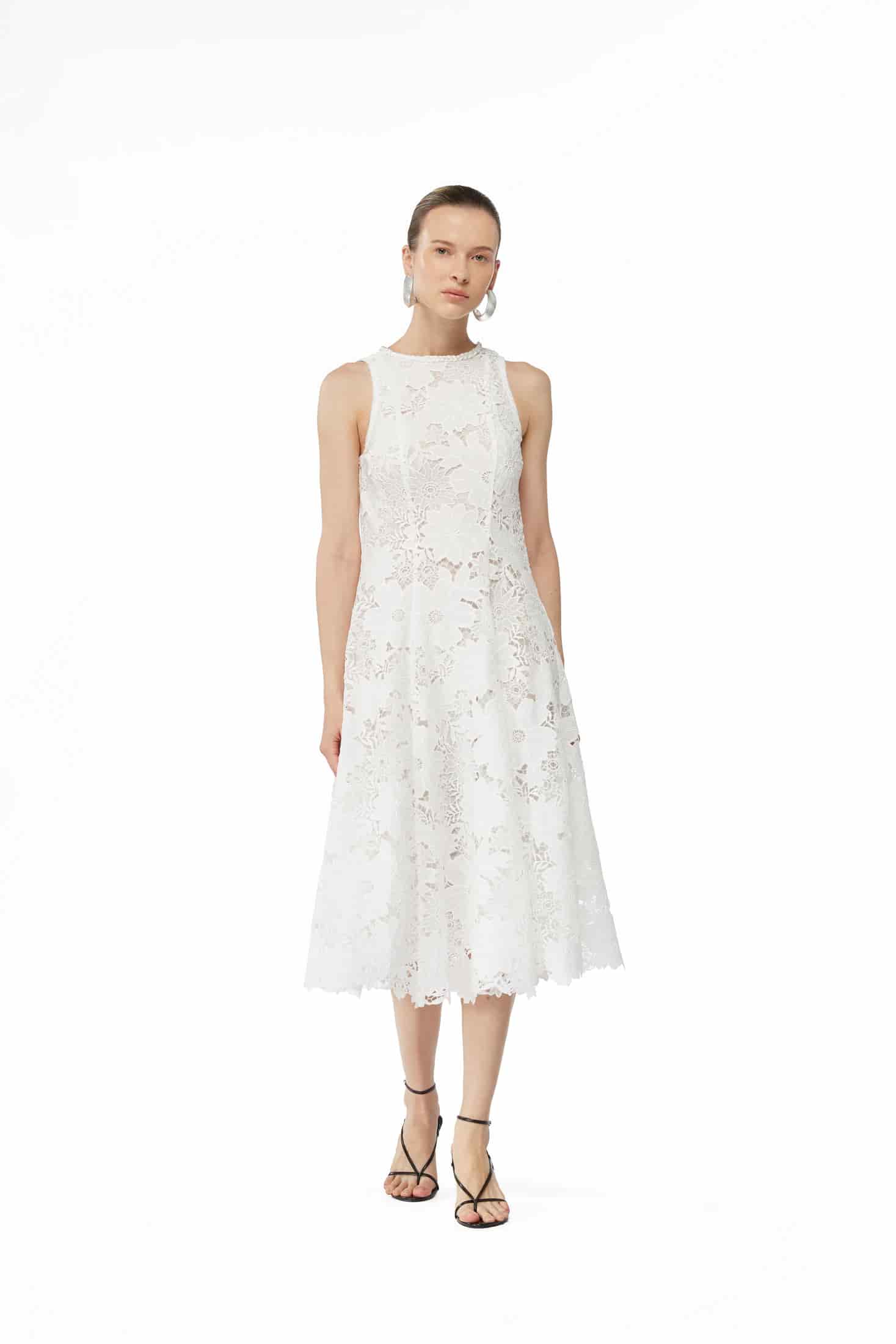 FARAH MIDI DRESS WHITE - miniatura 4