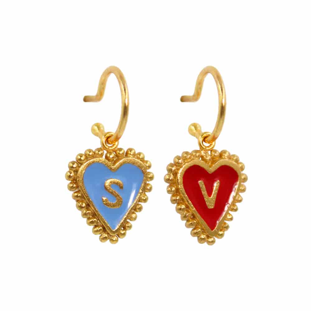 PreOrder Baby Hoops 9mm Letra Heart Plata - miniatura 37