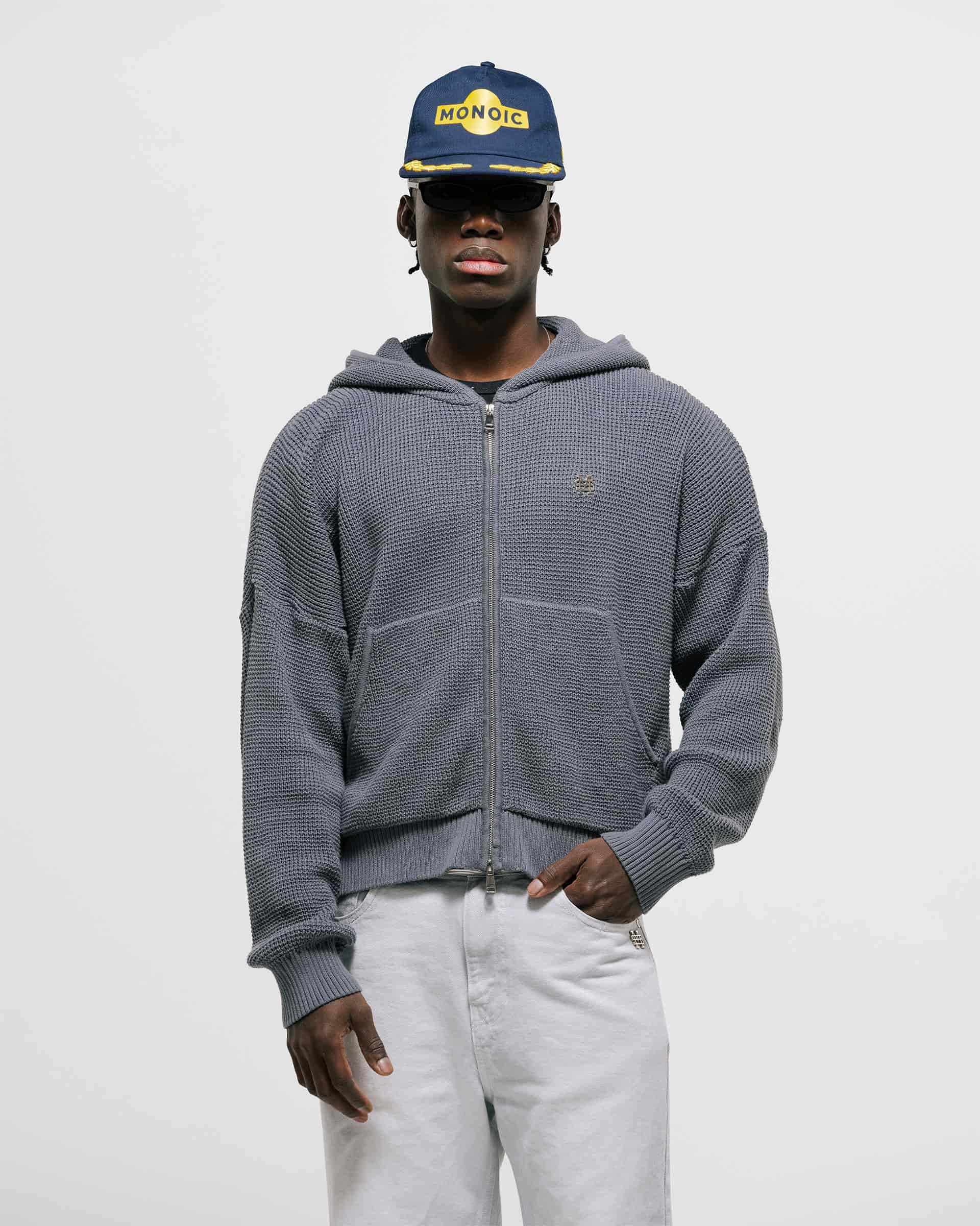 Zip Knitwear Hoodie - Gris Raton - miniatura 2
