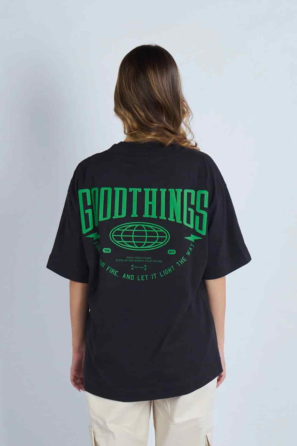 Camiseta oversize estampado Good Things Negro | DROP 03 | - miniatura 4