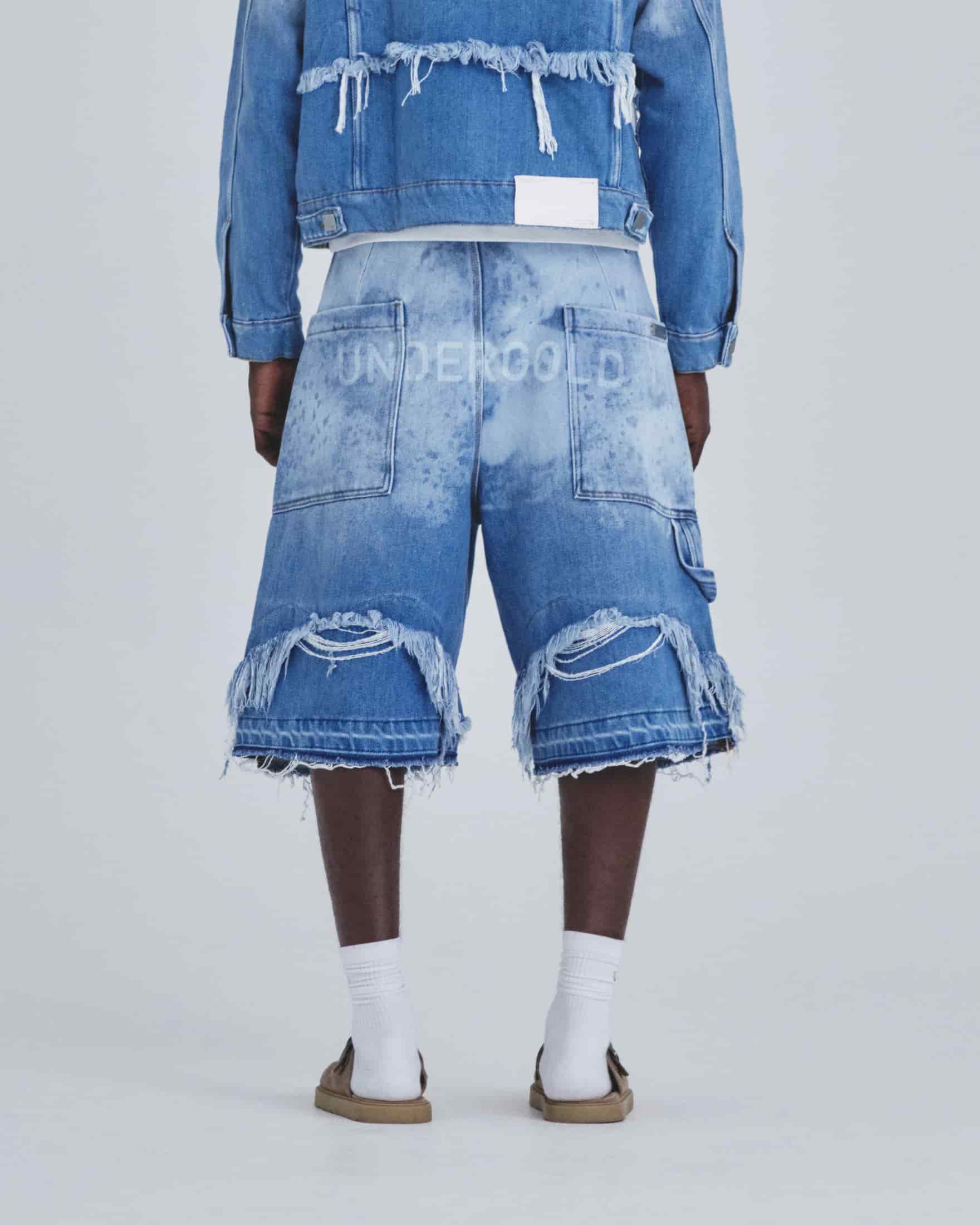 Holy State UNDRGLD Double Destroyed Jorts Blue - miniatura 5