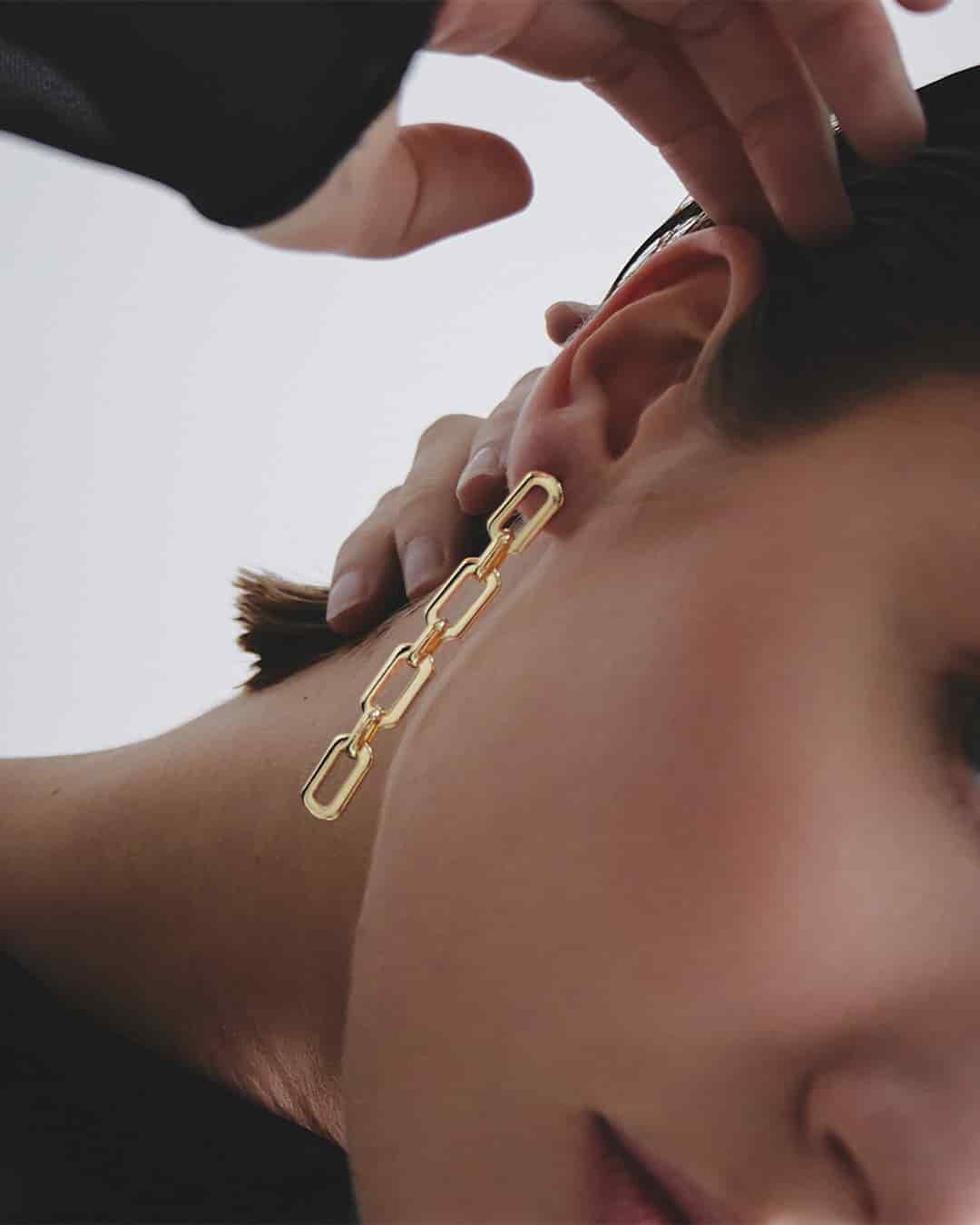 Aretes Eslabones Oro - miniatura 3
