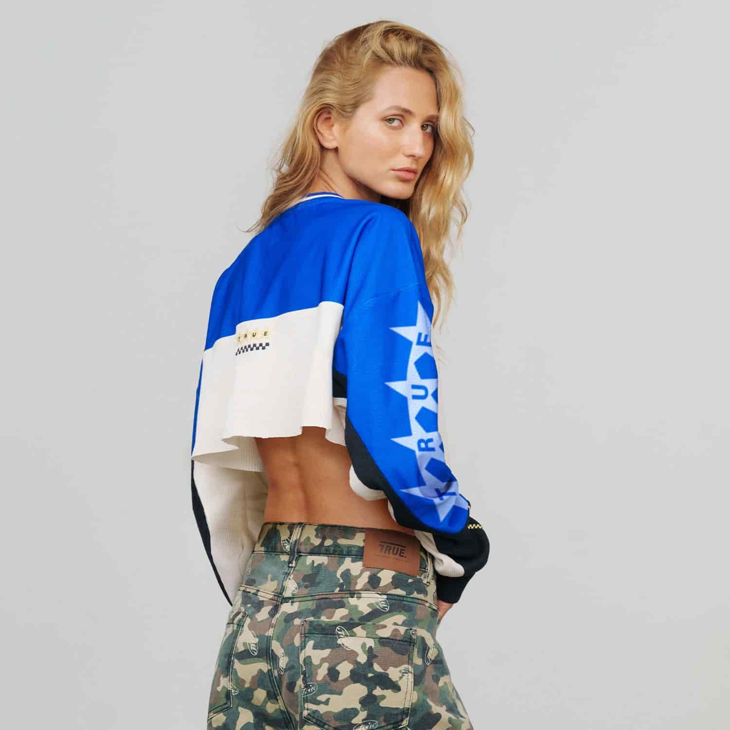 Racing Cropped LS Shirt - Blue - miniatura 2