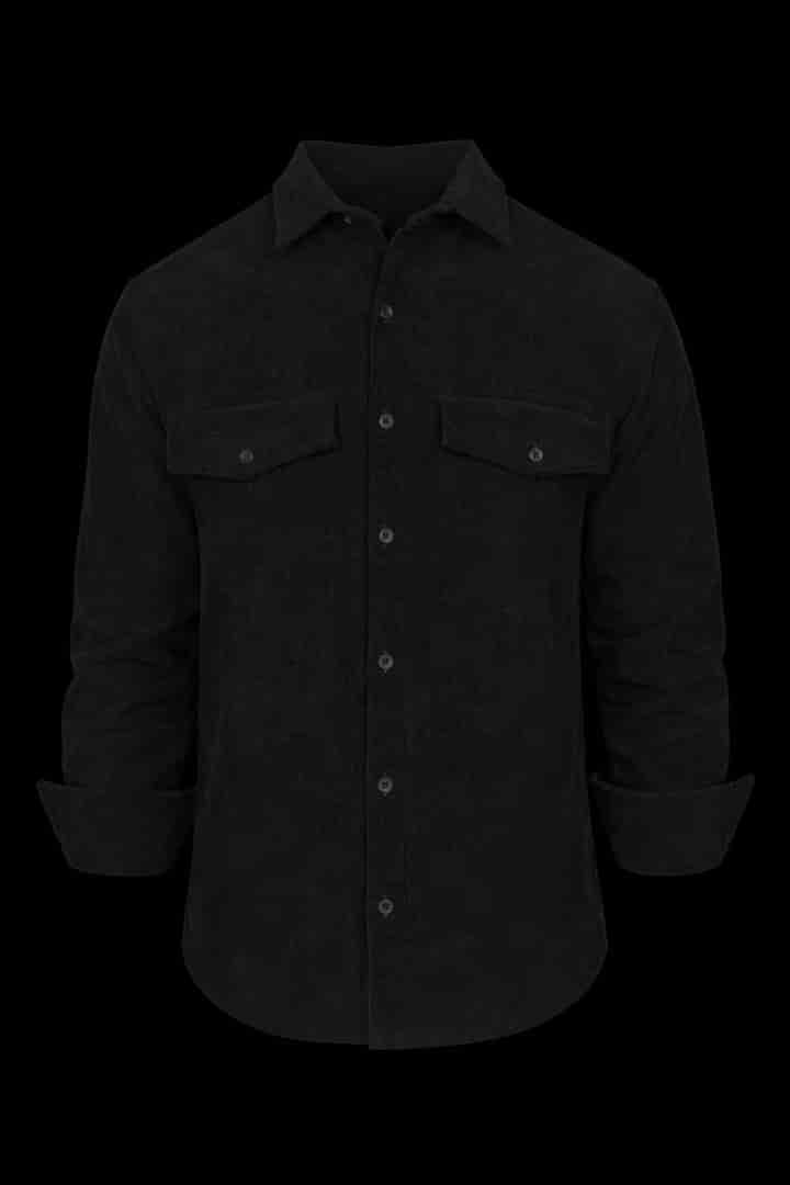 Camisa corduroy/pana negra - miniatura 2