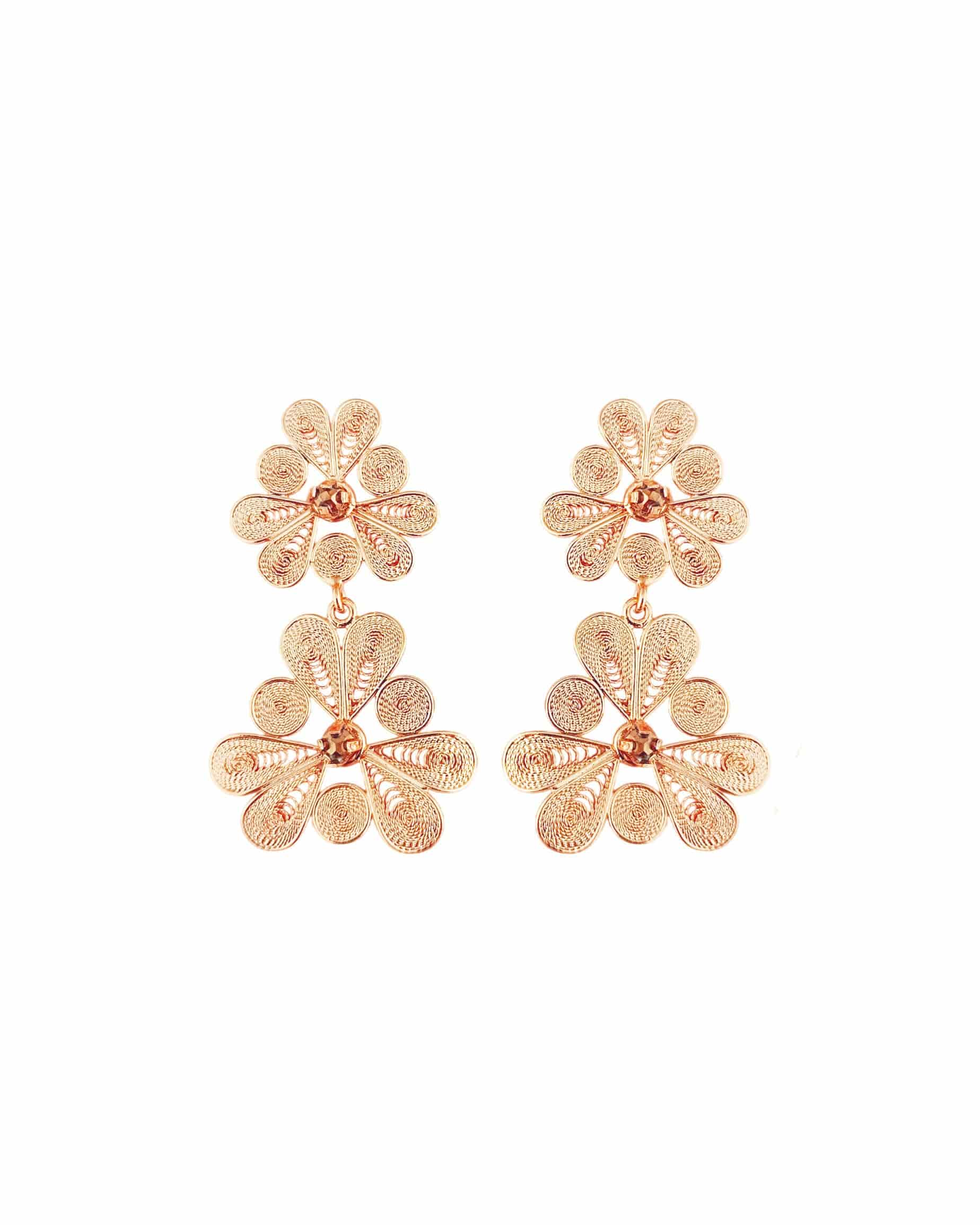 Aretes doble flor, Katya - miniatura 1