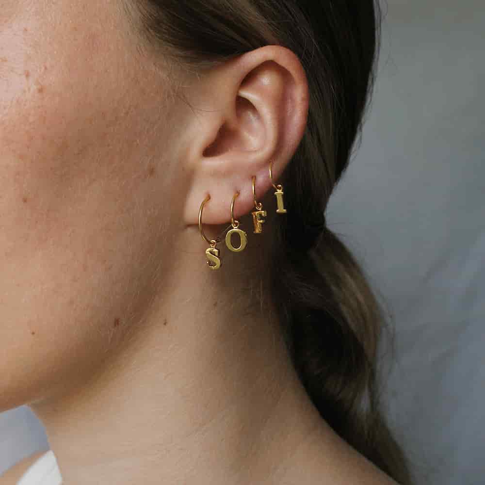 PreOrder Baby Hoops 9mm Letra Gold - miniatura 2