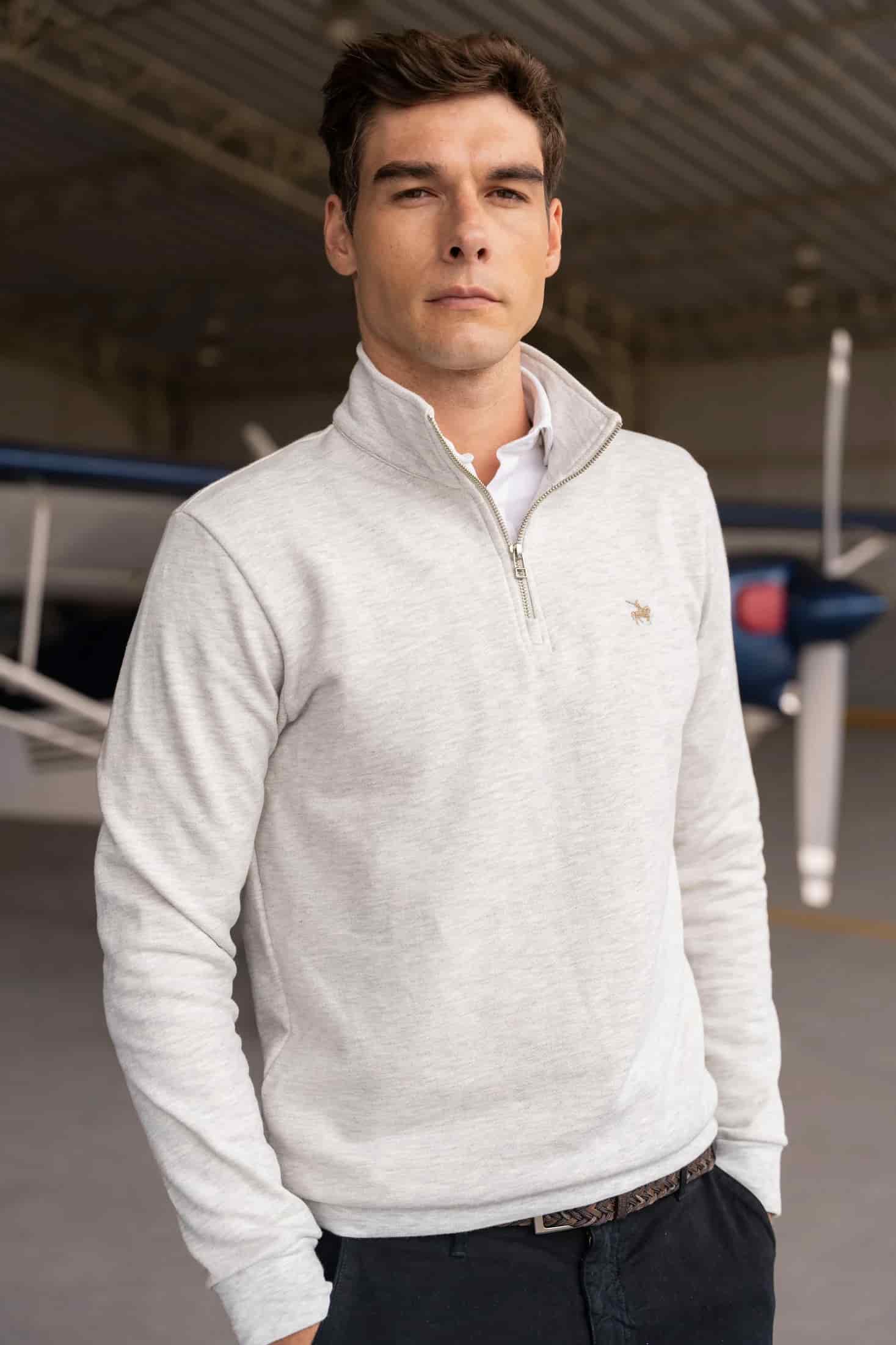 Suéter Halfzip Premium Hombre Arena - miniatura 1