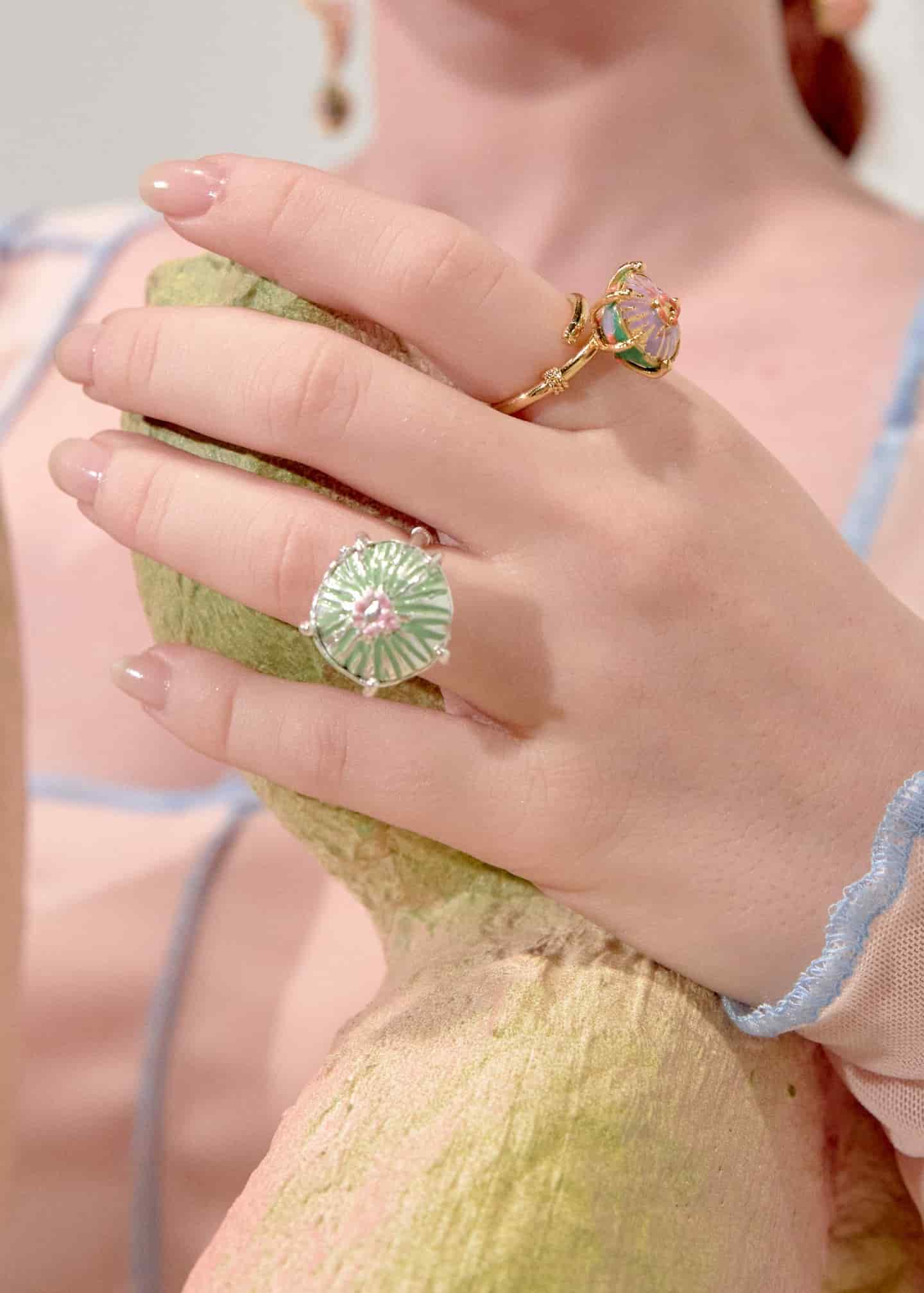 Anillo Sombrerito maxi pistacho lila - miniatura 4