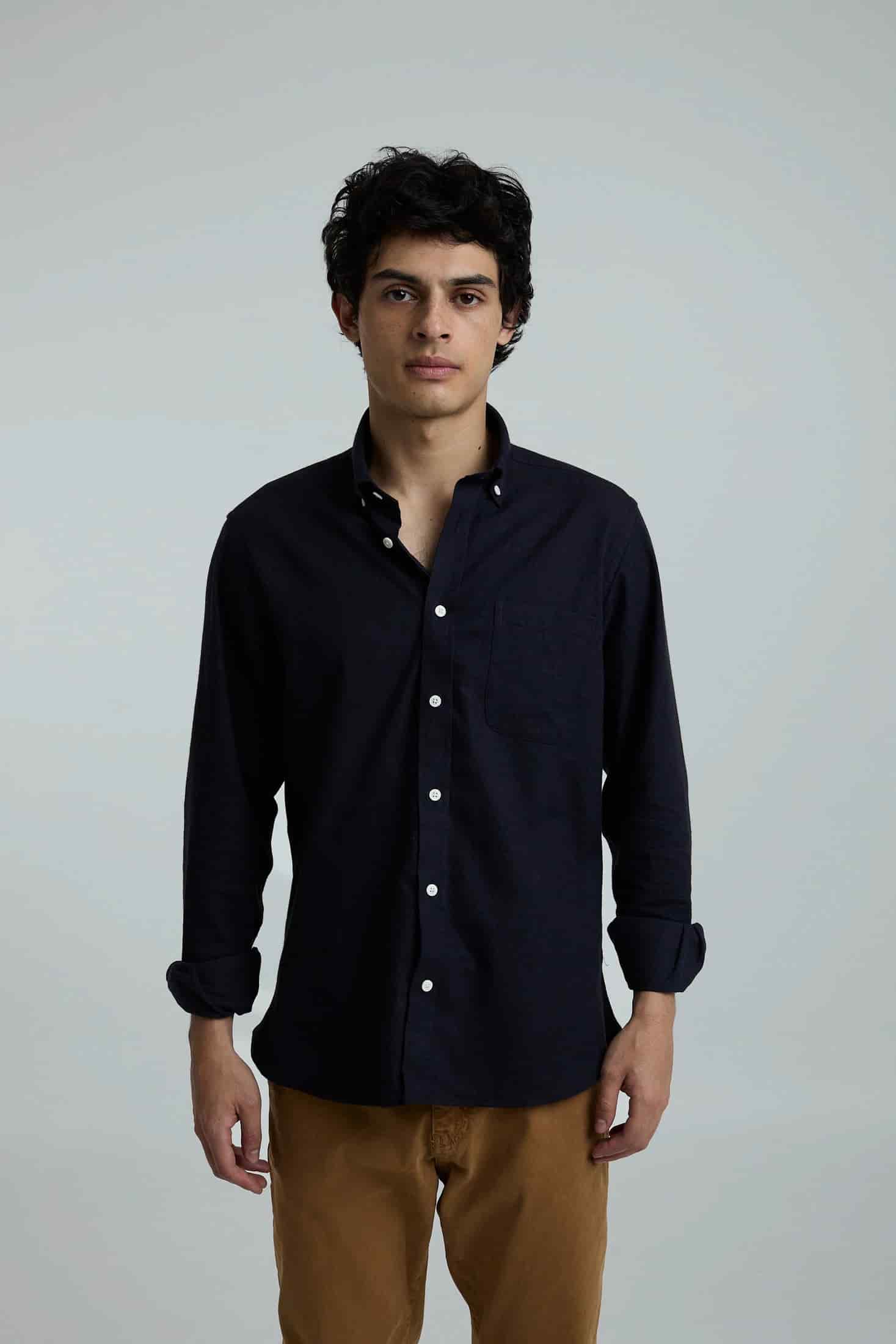 Camisa twill azul oscuro - miniatura 1