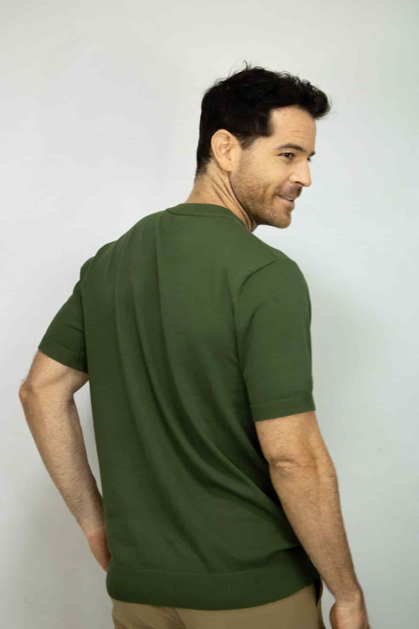 CAMISETA TEJIDA VERDE PARA HOMBRE - miniatura 3
