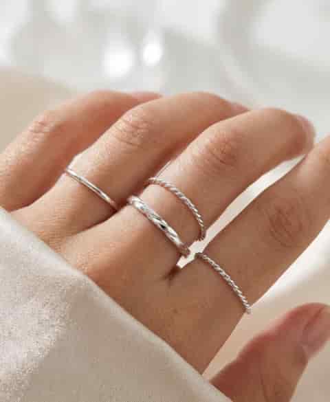 Anillo Maxi circulos en plata ley 950 - miniatura 1