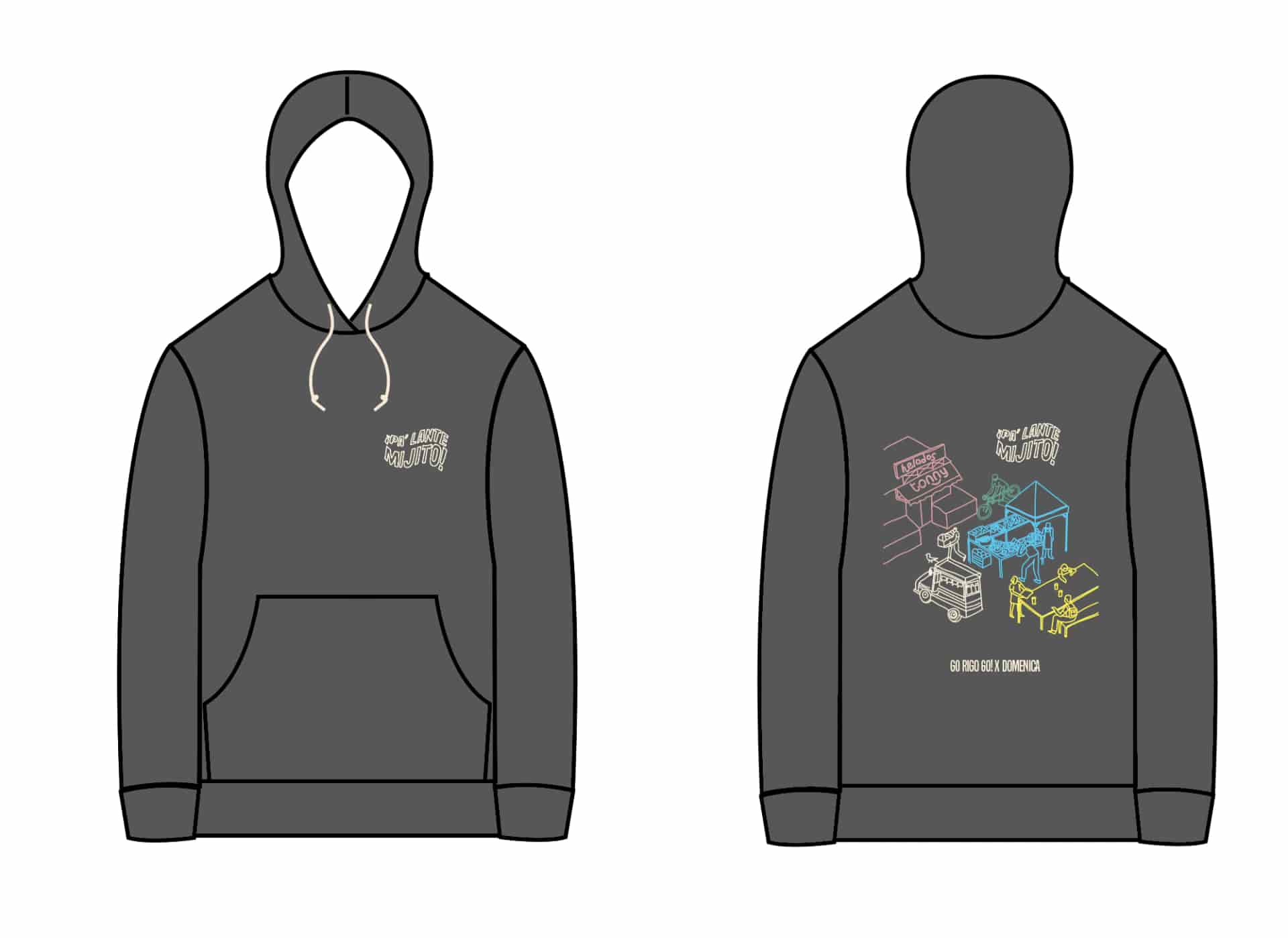 HOODIE GRIS GO RIGO GO X DOMENICA - UNISEX - miniatura 4