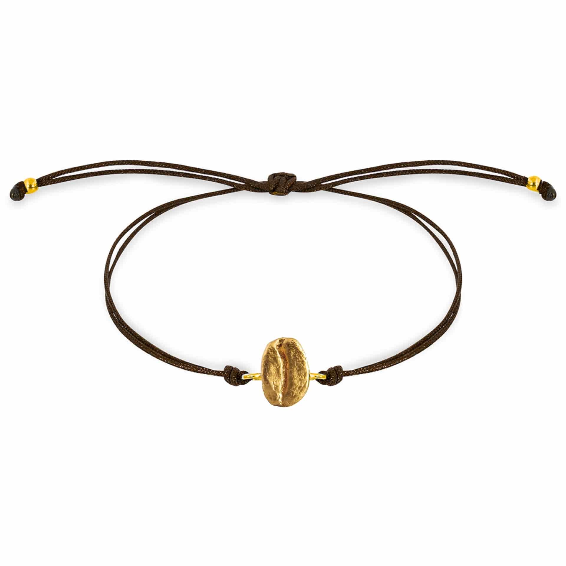 Pulsera grano de café Caturra en plata con baño de oro - Hilo - miniatura 1