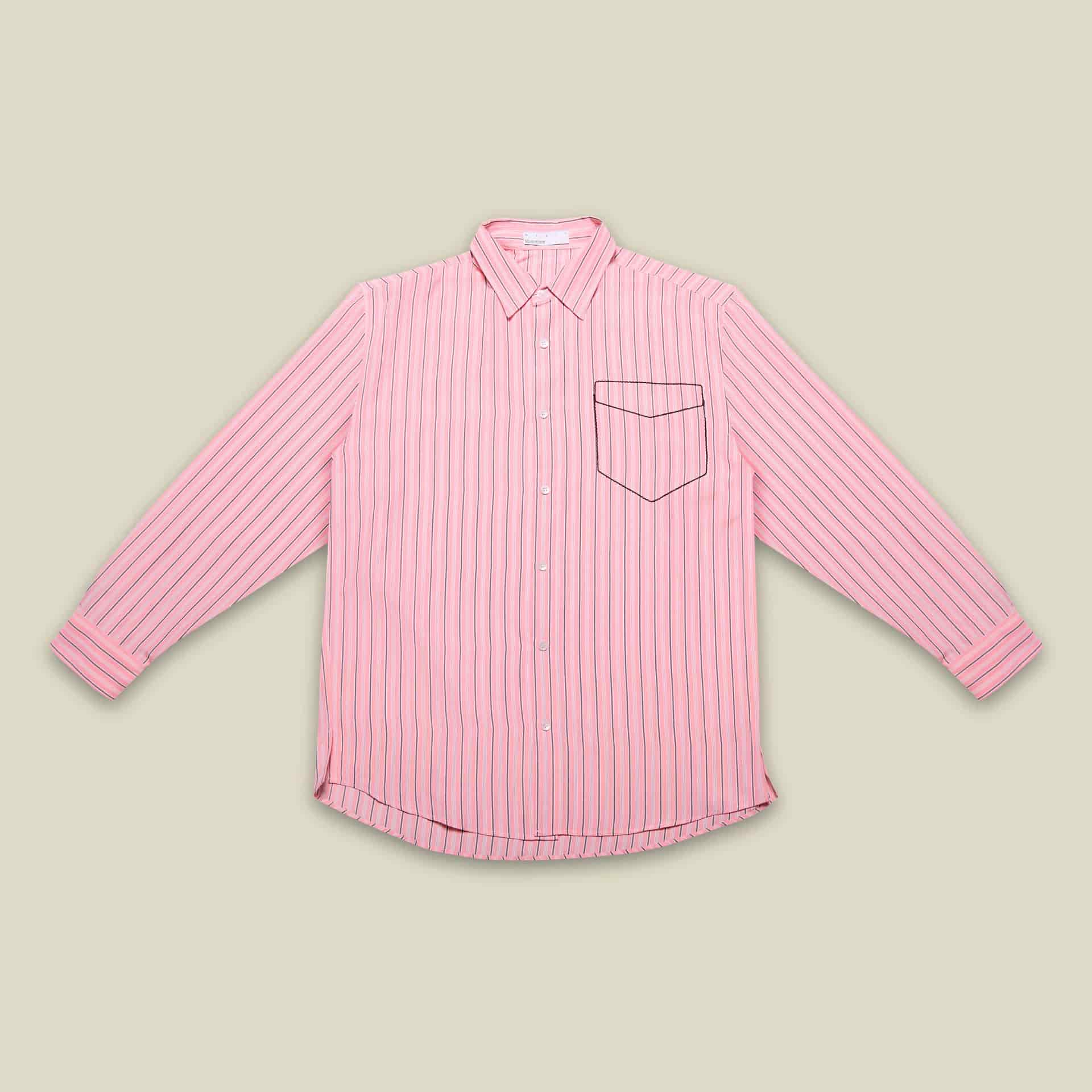 Camisa Bolsillo Bordado Rosa - miniatura 1