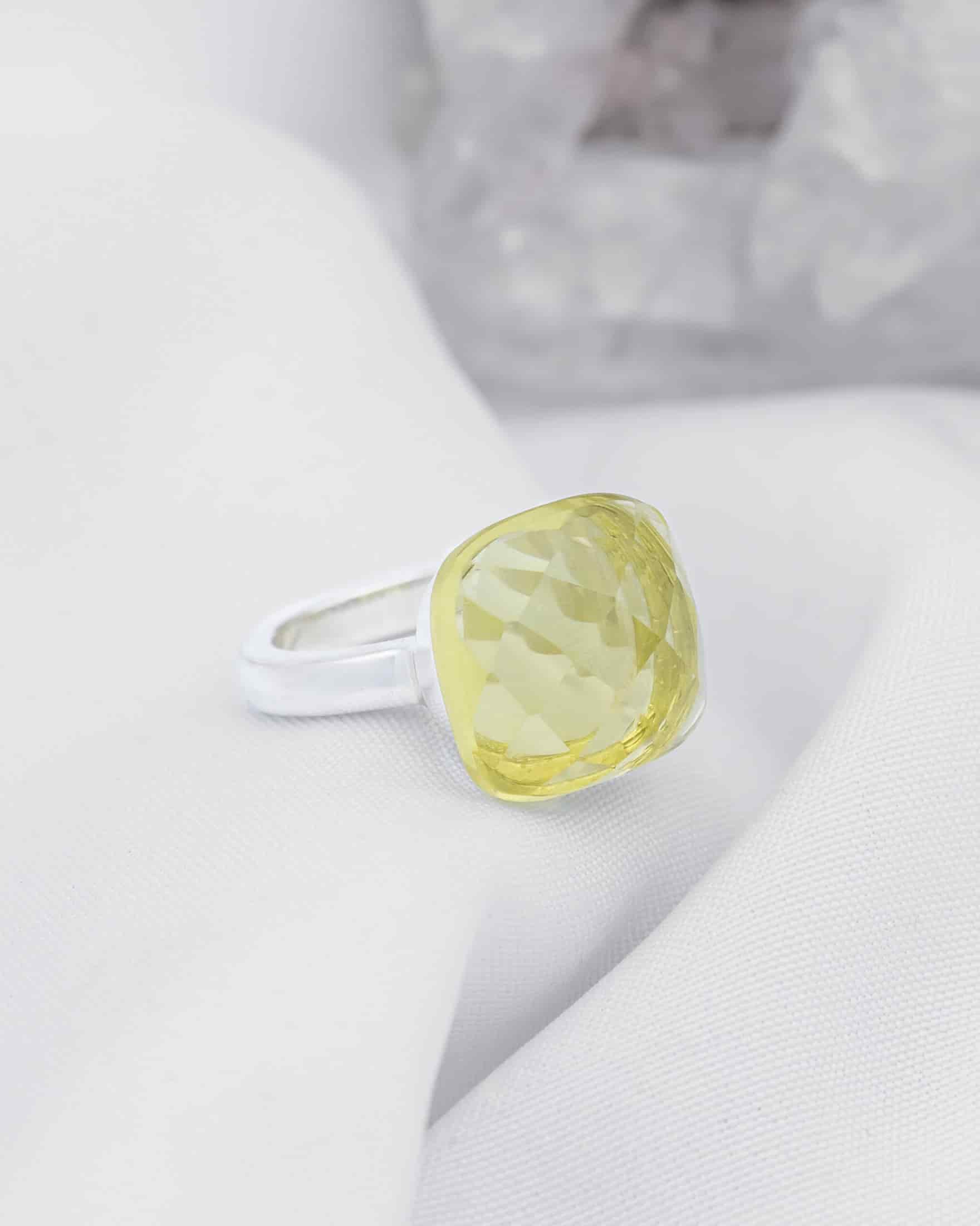 Anillo Cuarzo Limón Pomerato - miniatura 1