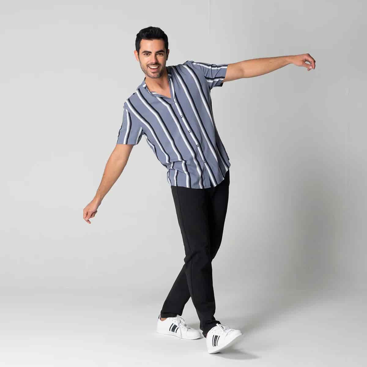 Camisa Rallas Manga Corta Slim Garnica - miniatura 8