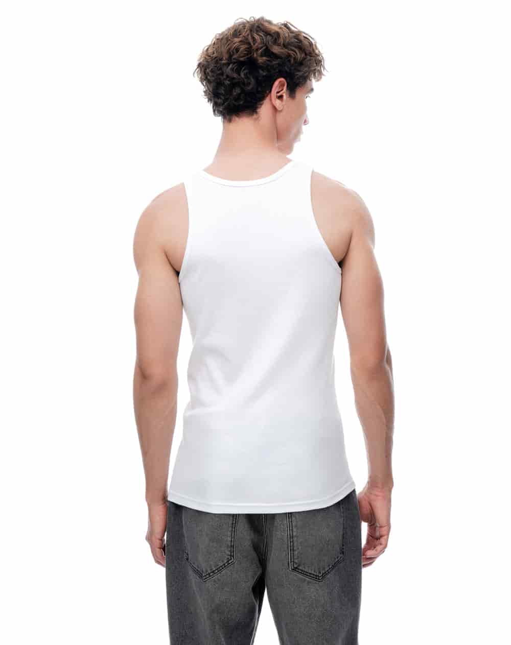 Camisilla slim algodón blanco hombre - miniatura 2