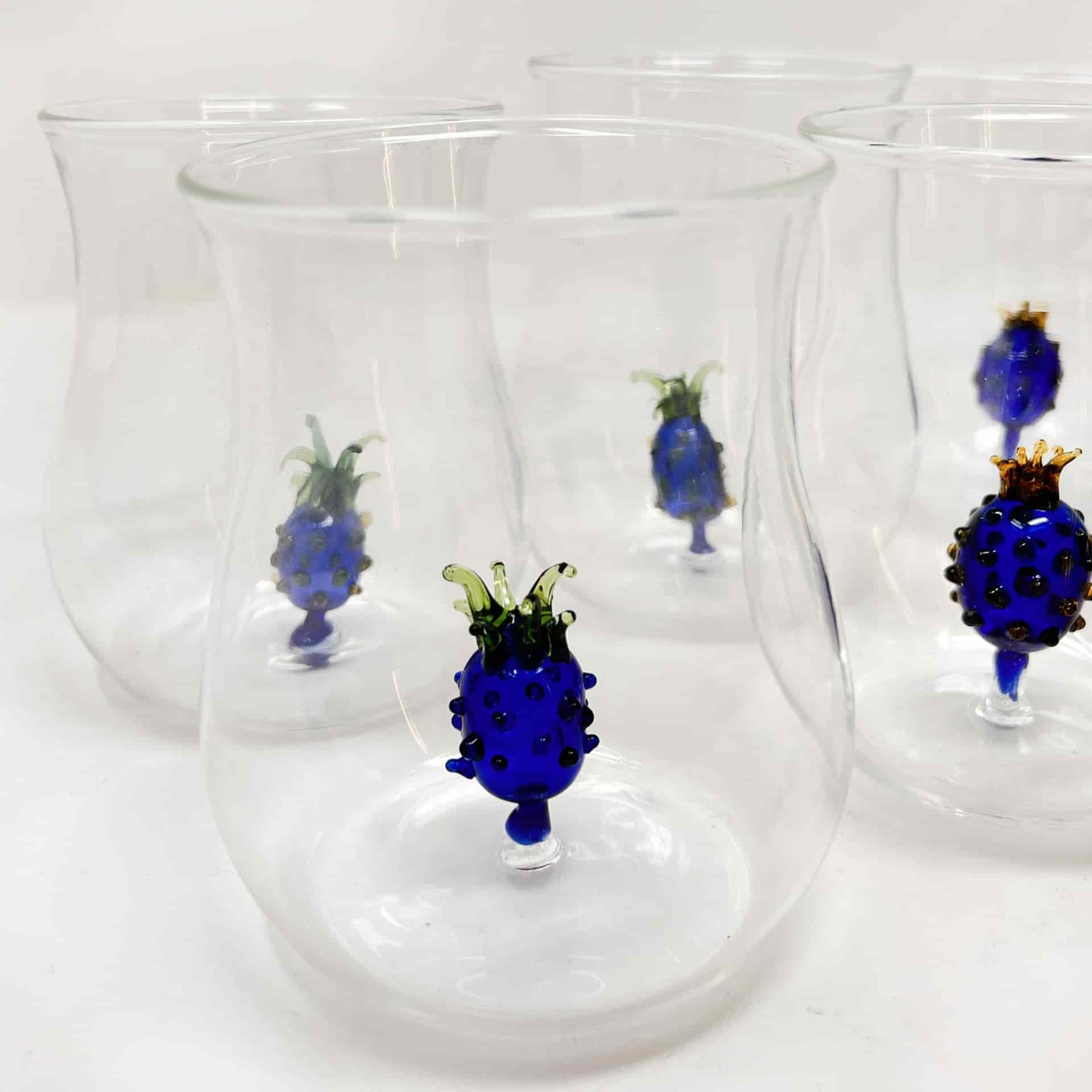 Set De Vasos Piñas Azules - miniatura 2