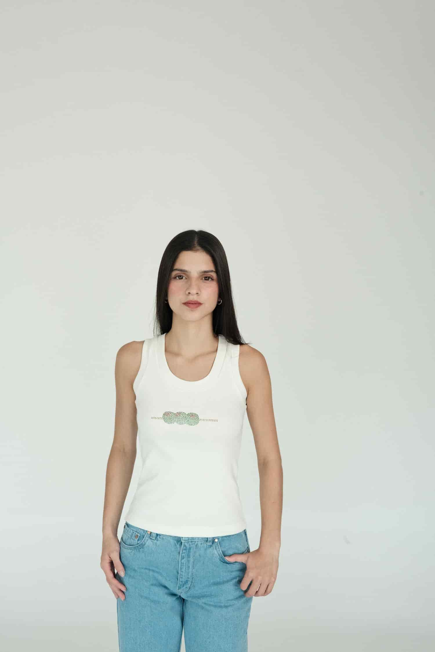 Olive Tank Top (White) - miniatura 1