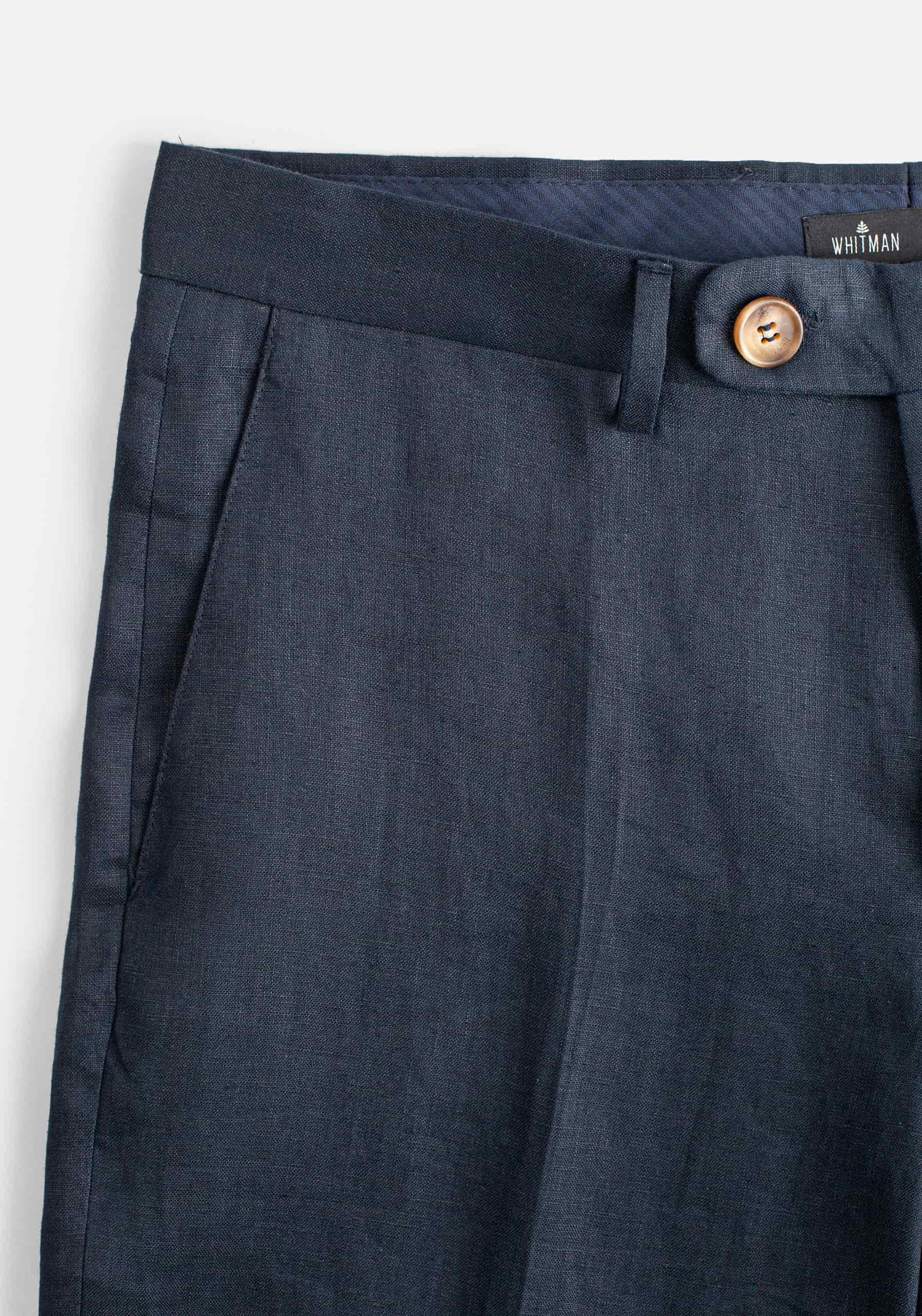 Pantalón Perugia Lino Azul Oscuro - miniatura 4