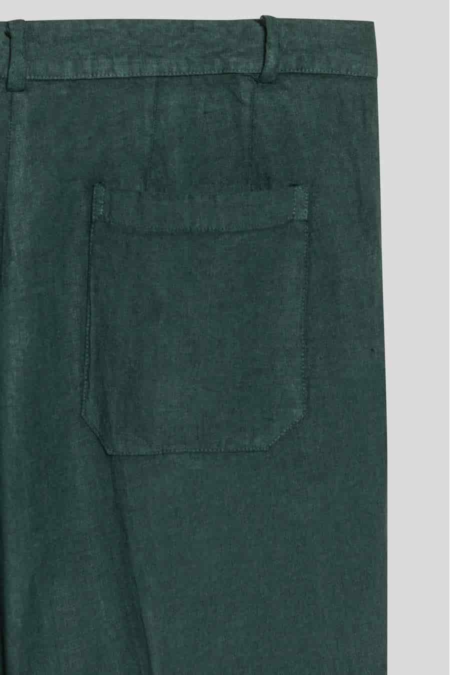 Men's linen pants dark green donato - miniatura 3