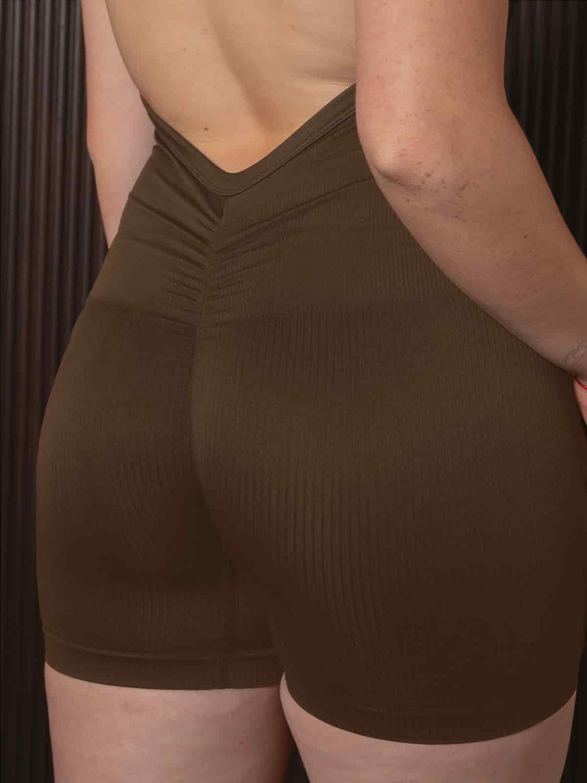 Rose enterizo seamless corto cafe - miniatura 4